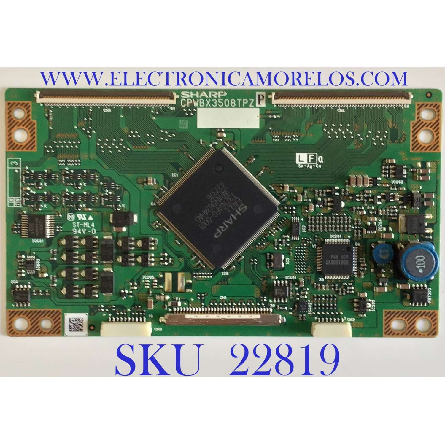 T-CON PARA TV SHARP / CPWBX3508TPZP / CPWBX3508TPZ / PANEL LK315T3LZ4BX / LK315T3LZ50Z / MODELOS LC-32D42U / LC-32D43U / LC-32D504 / LC-32D50U