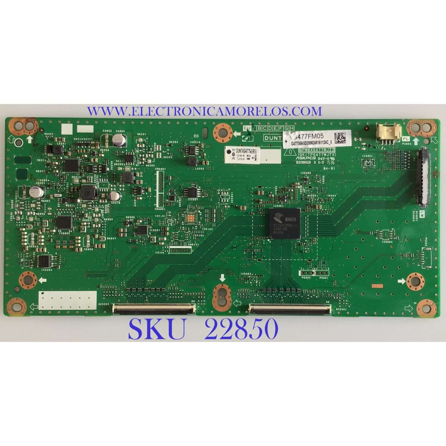 T-CON PARA TV SHARP / DUNTKG477FM05 / DUNTKG47 / G477FM05 / DUNTKG477WE05 / MODELO LE-80LE661U 