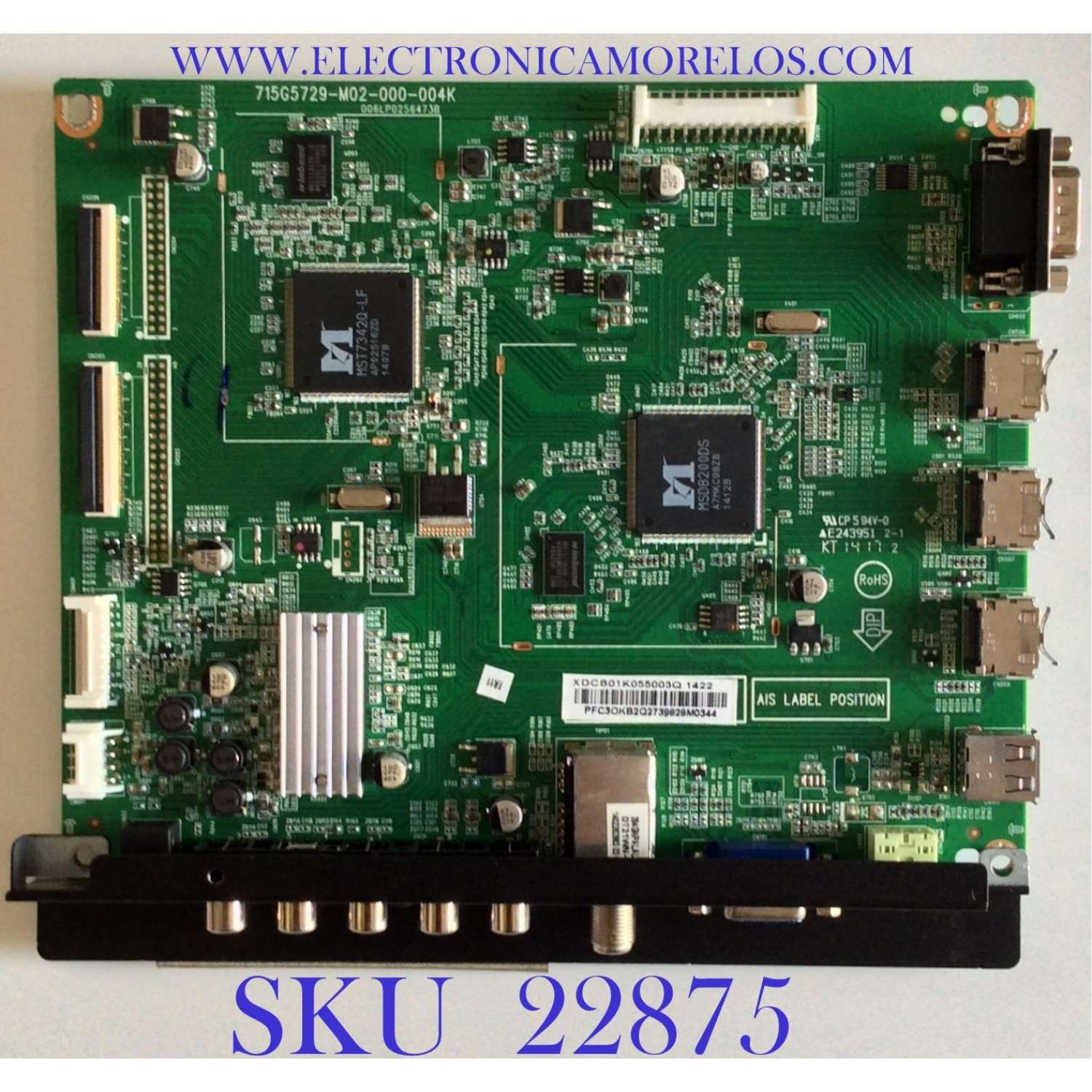 MAIN PARA TV NEC / XDCB01K055 / 715G729-M02-000-004K / XDCB01K055003Q / MODELO E554
