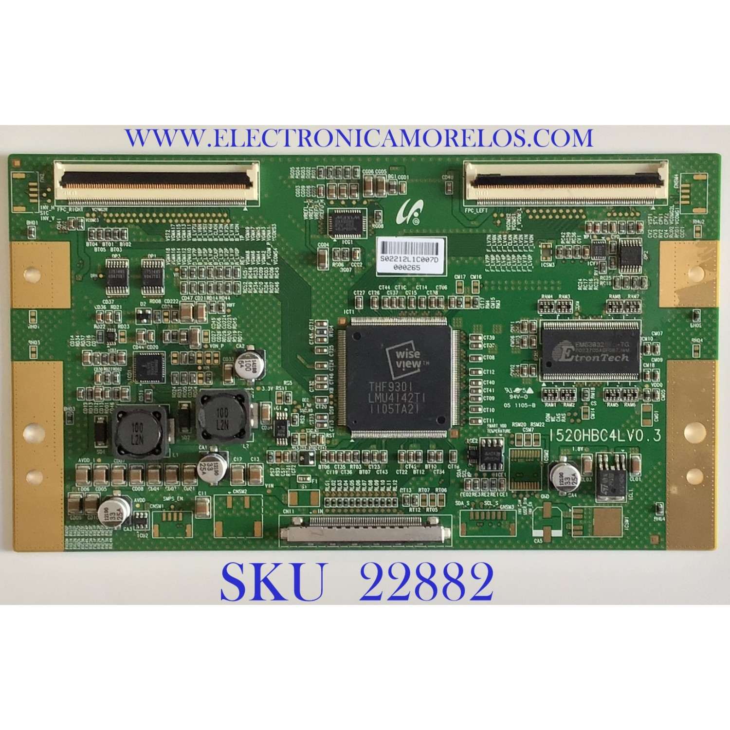 T-CON PARA TV SAMSUNG / LJ94-02212L / I520HBC4LV0.3 / 02212L / PANEL LTI520HB01-V05 / MODELO LH52BPULBC/ZA
