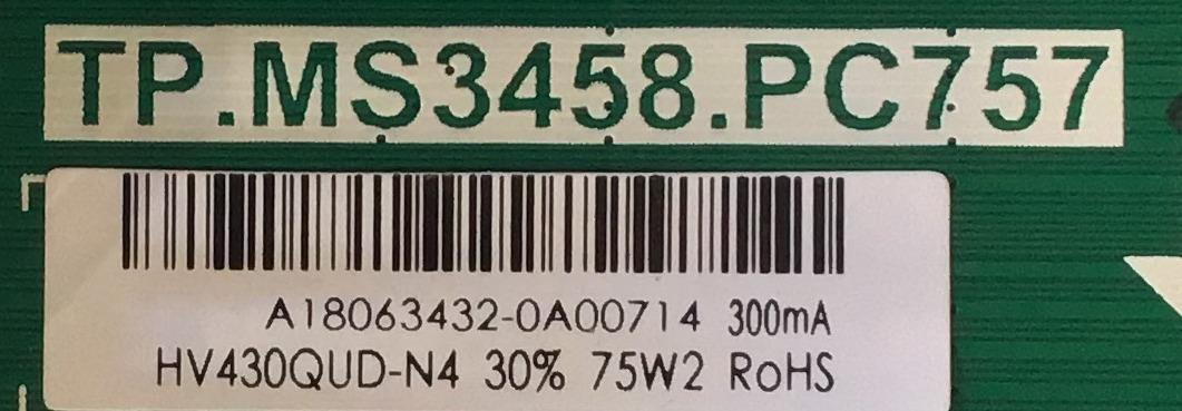 MAIN FUENTE PARA TV ATYME / 430AM7UD / TP.MS3458.PC757 / A18063432 / HV430QUD-N4 / AE0011209 / PANEL HV430QUB-N4E / MODELO 430AM7UD / ESTA TARJETA ES CHINA Y ES UTILIZADA EN DIFERENTES MARCAS Y MODELOS / ENTRAR A DESCRIPCIÓN DEL PRODUCTO - Imagen 2