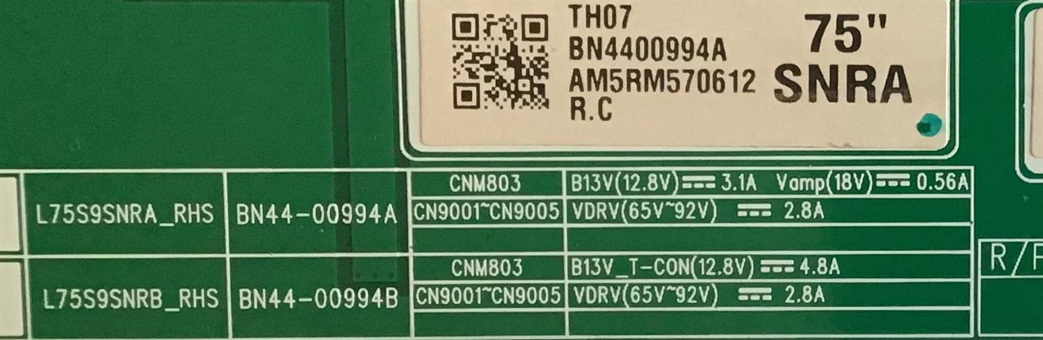 LED DRIVER PARA TV SAMSUNG QLED 8K QUANTUM HDR SMART TV / NUMERO DE PARTE BN44-00994A / L75S9SNRA_RHS / BN4400994A / PANEL CY-TR075JLLVDH / MODELO QN75Q900 / QN75Q900RBFXZA / QN75Q900RBFXZA FU10 - Imagen 2