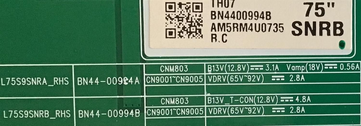 LED DRIVER PARA TV SAMSUNG QLED 8K QUANTUM HDR SMART TV / NUMERO DE PARTE BN44-00994B / L75S9SNRB_RHS / BN4400994B / PANEL CY-TR075JLLVDH / MODELO  QN75Q900 /  QN75Q900RBFXZA /  QN75Q900RBFXZA FU10 - Imagen 2