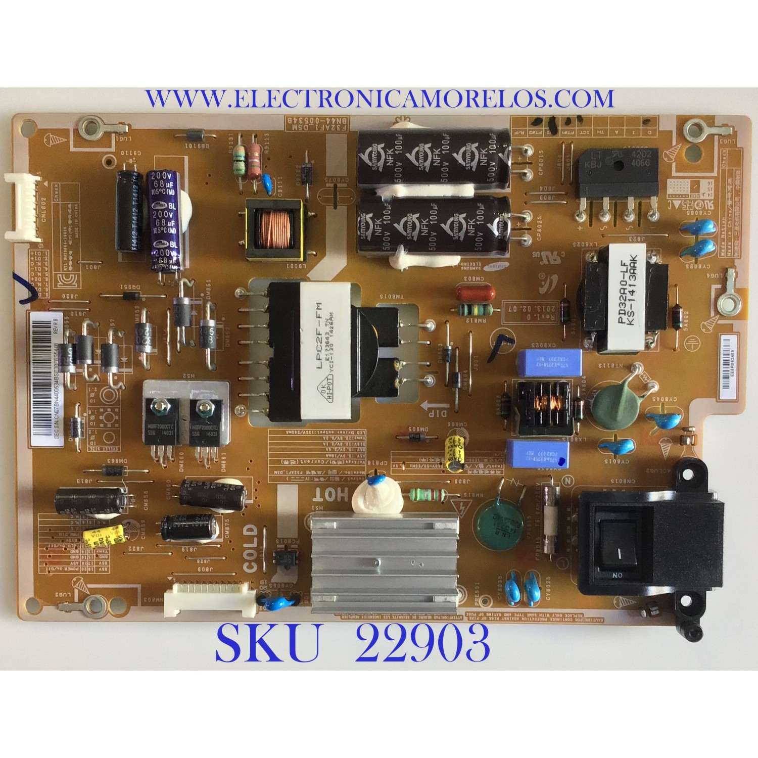FUENTE DE PODER PARA TV SAMSUNG / BN44-00534B / F32AF1_DSM / BN4400534B / MODELO LH32MECPLGA/ZA WS04 / LH32MECPLGC/XY / LH32MECPLGC/XT / LH32MECPLGC/XS / LH32MECPLGC/XM / LH32MECPLGC/XL / LH32MECPLGC/XJ / LH32MECPLGC/UE / LH32MECPLGC/RU / LH32MECPLGC/NG 