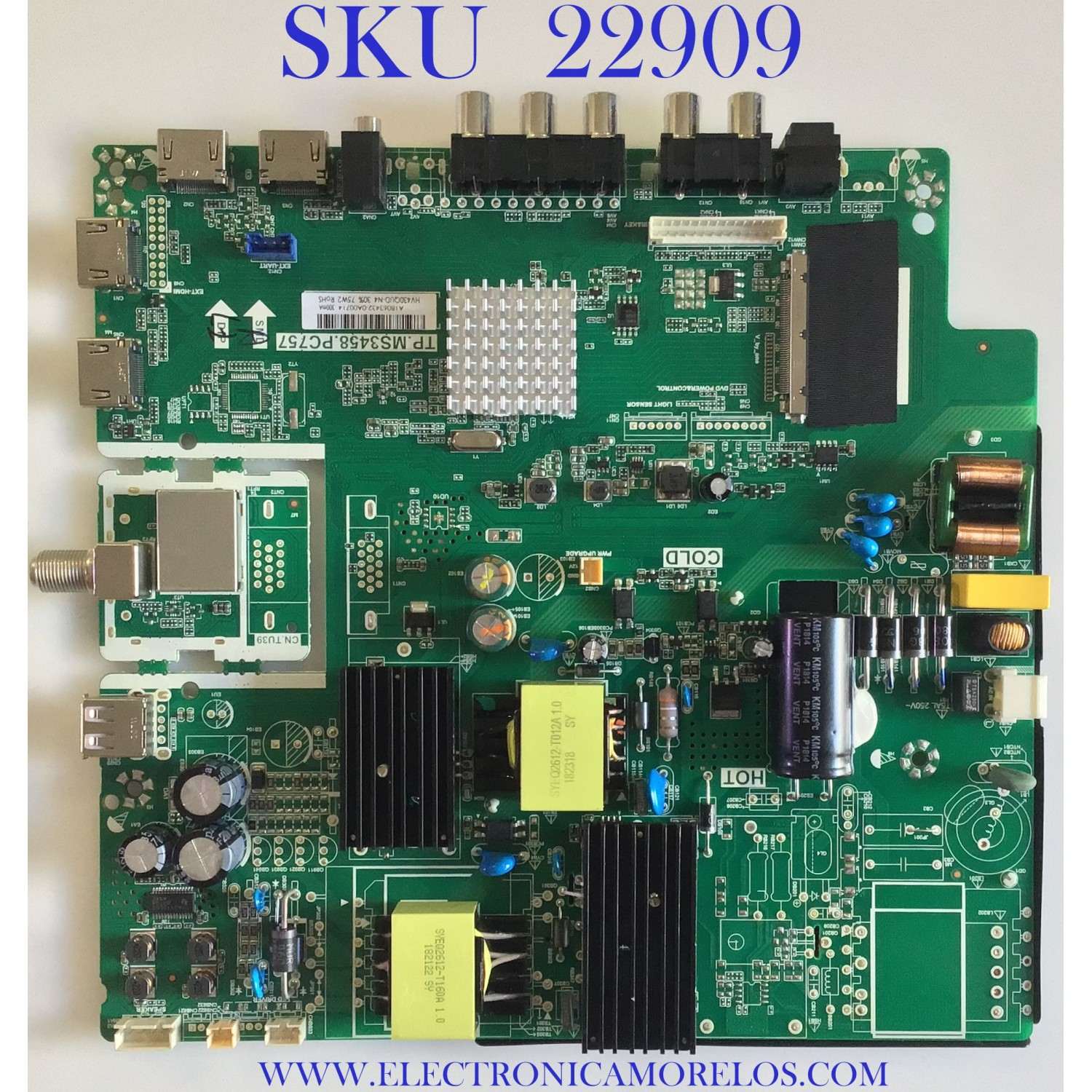 MAIN FUENTE PARA TV ATYME / 430AM7UD / TP.MS3458.PC757 / A18063432 / HV430QUD-N4 / AE0011209 / PANEL HV430QUB-N4E / MODELO 430AM7UD / ESTA TARJETA ES CHINA Y ES UTILIZADA EN DIFERENTES MARCAS Y MODELOS / ENTRAR A DESCRIPCIÓN DEL PRODUCTO
