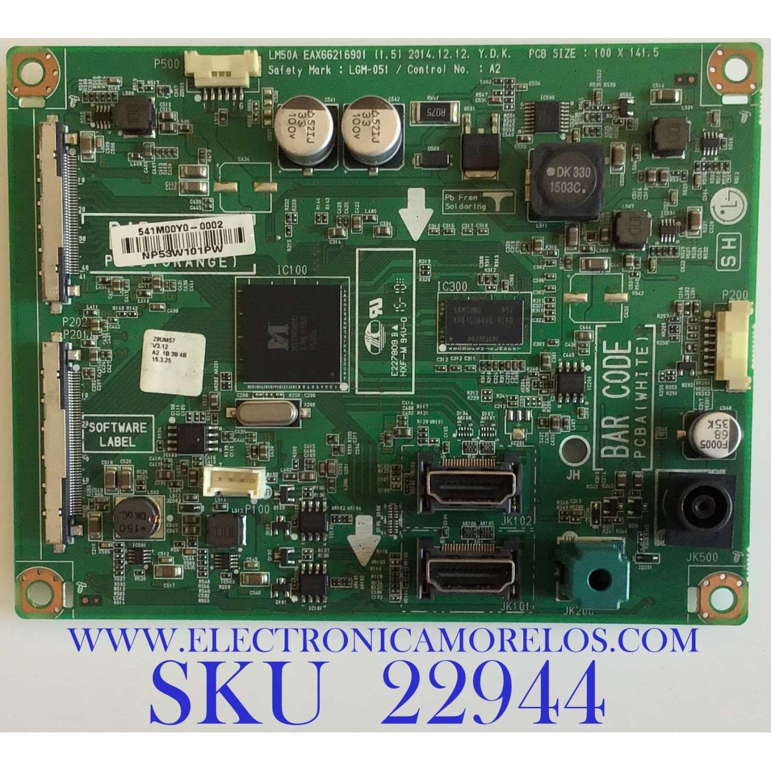 MAIN PARA MONITOR LG / EAX66216901 / EAX66216901 (1.5) / 541M00Y0-0002 / NP53W101PW / PANEL LM290WW2(SS)(A1) / MODELO 29UM57-PE.AUSKRPN