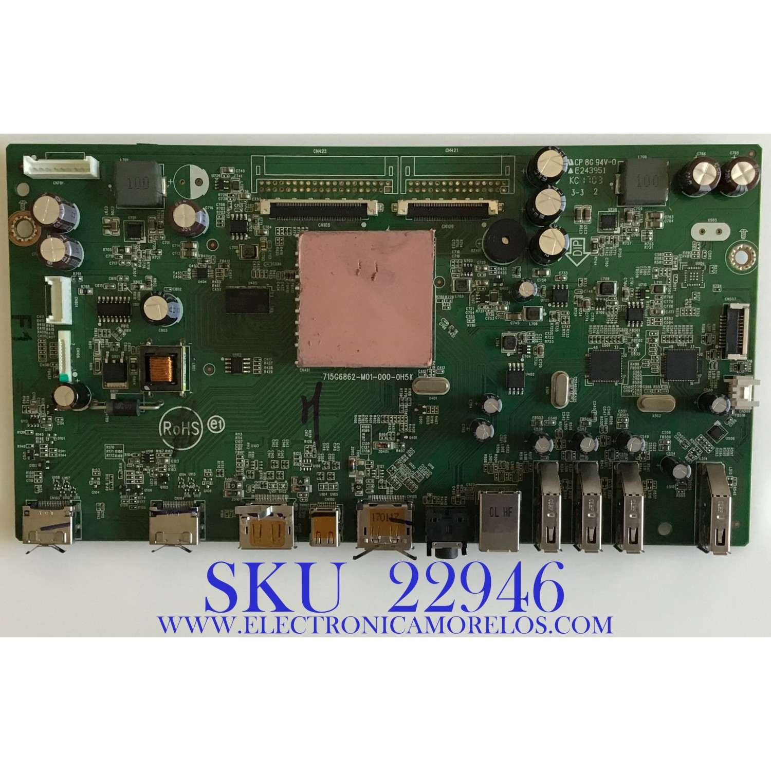 MAIN PARA MONITOR DELL / QECB0DL004 / 715G6862-M01-000-0H5K / (F)QECB0DL0040000 / PANEL LM250WQ1(SS)(A1) / MODELO U2515HC