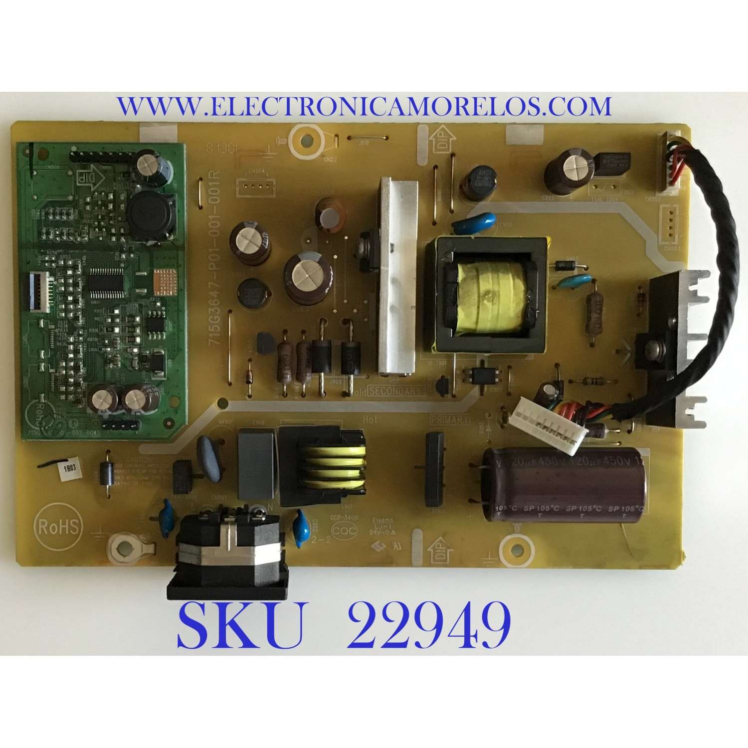 FUENTE DE PODER PARA MONITOR ASUS / A1604QCU / 715G3647-P01-001-001R / (T)A1604QCU / PANEL LM250WF2(TL)(A1) / MODELO VE258Q