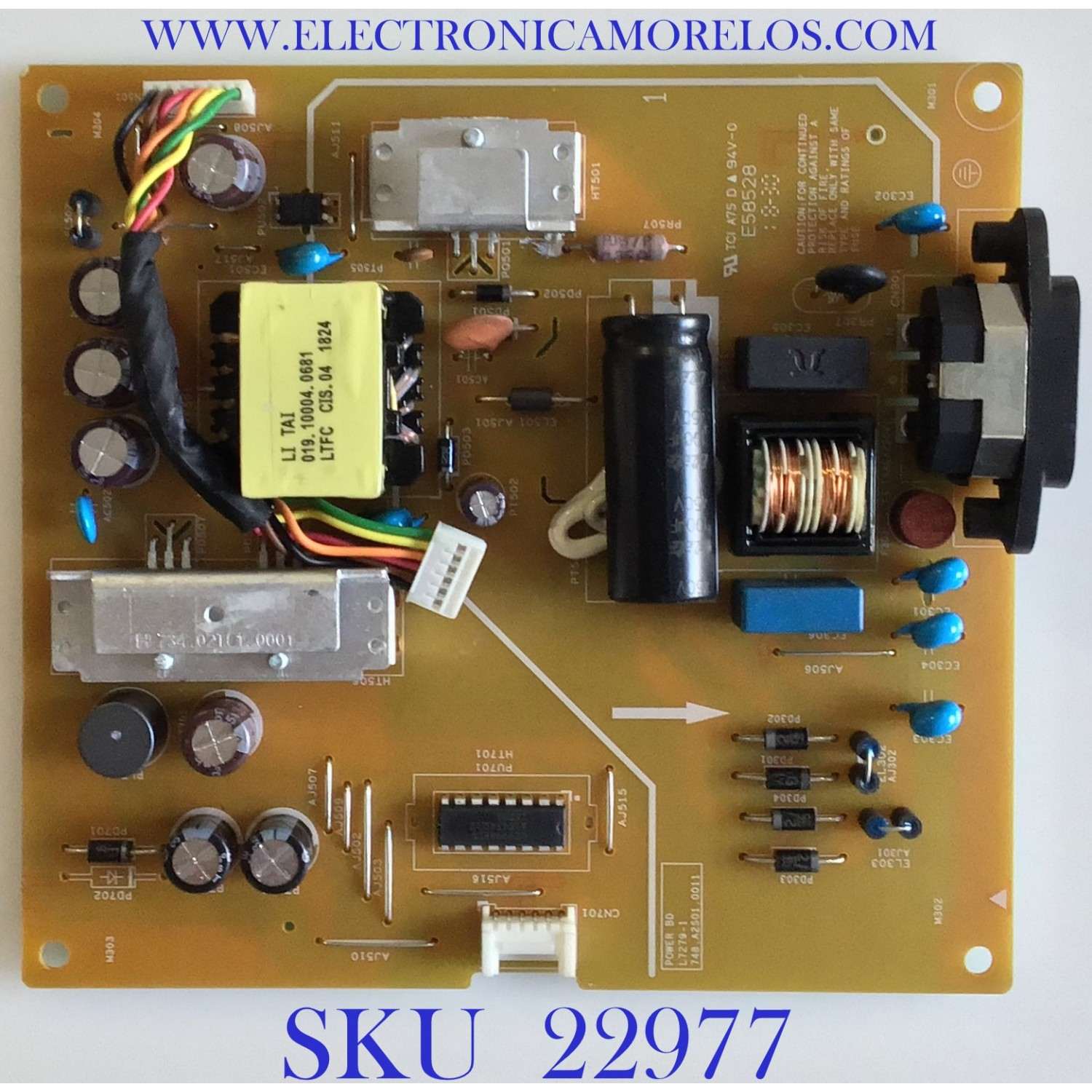 FUENTE DE PODER PARA MONITOR DELL / 755.02T02.0002 / 748.A2S01.0011 / 30747326 / PANEL LTM270HL05 / MODELO P2719HT