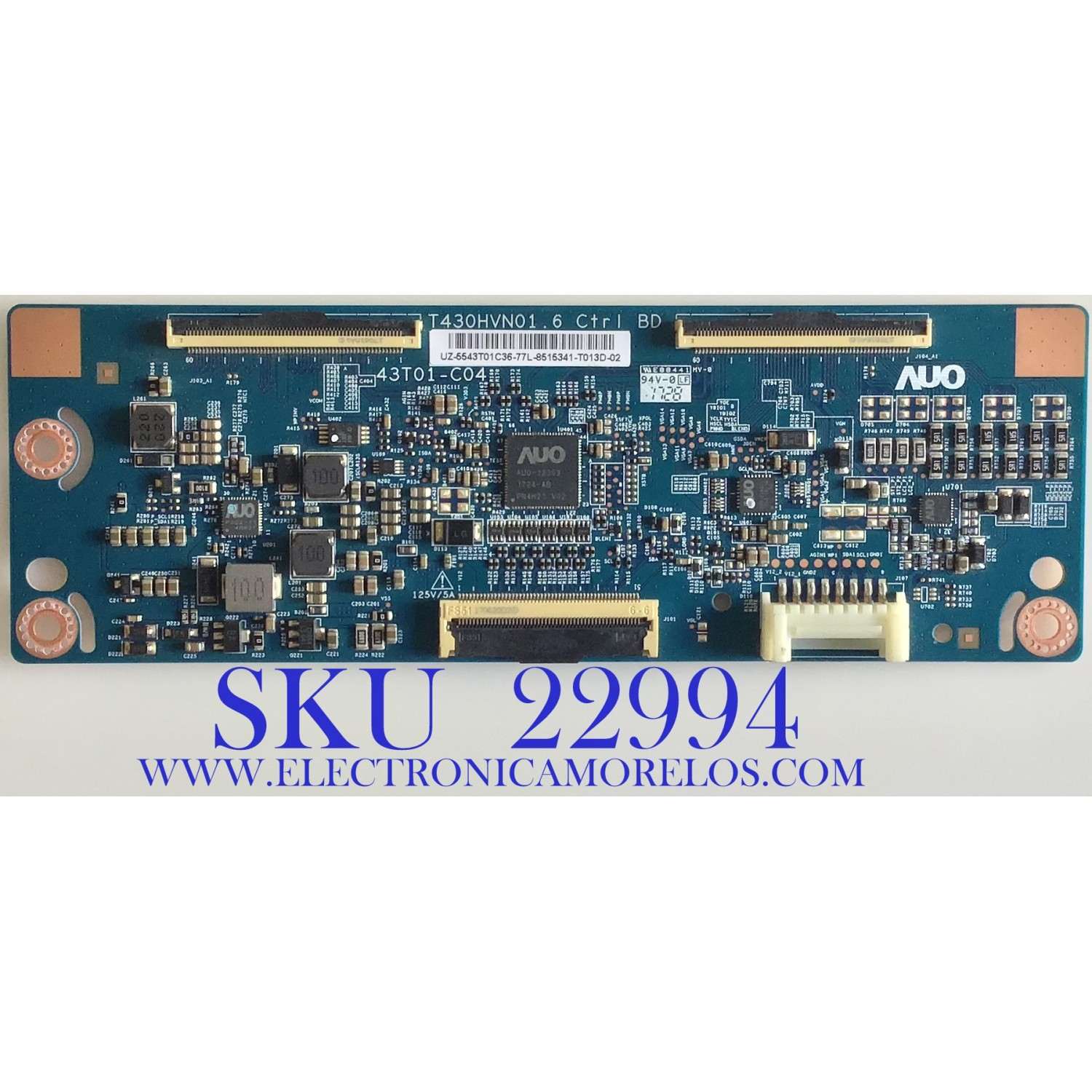 T-CON PARA TV SAMSUNG / BN96-36970B / T430HVM01.6 / 43T01-C04 / 5543T01C36 / PANEL CY-KK043BGAV3H / MODELO HG43NE470SFXZA