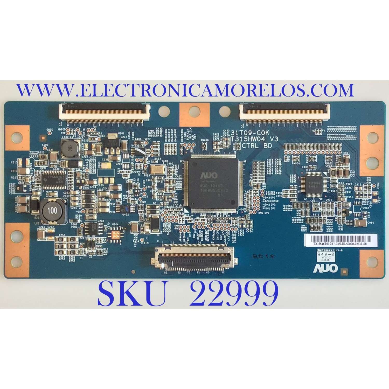 T-CON PARA TV SAMSUNG / NUMERO DE PARTE 5546T03C37 / 55.46T03.C37 / T315HW04 V3 / 31T09-COK / SUSTITUTAS 5546T03C48 / 5540T04C07 / 5546T03C43 / 5546T03C34 / 5546T04C19 / 5537T05C49 / 5531T12C02 / 5537T05C59 / PANEL LTF460HJ02-A03 / MODELO LN46C630K1FXZA