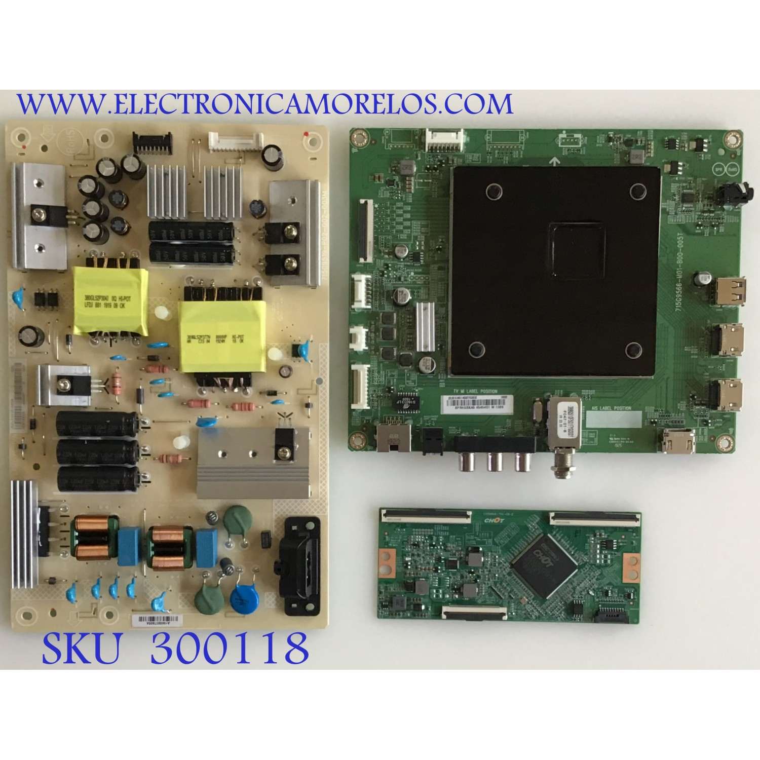 KIT DE TARJETAS PARA TV INSIGNIA / MAIN XICB01K027 / 715G9566-M01-B00-005T / FUENTE PLTVIY301XXGA / 715G9519-P01-002-003M / T-CON E3CCBB5000020G / CV500U1-T01-CB-2 / PANEL TPT500B5-U1T01D / DISPLAY CV500U1-T01 / MODELO NS-50DF710NA19