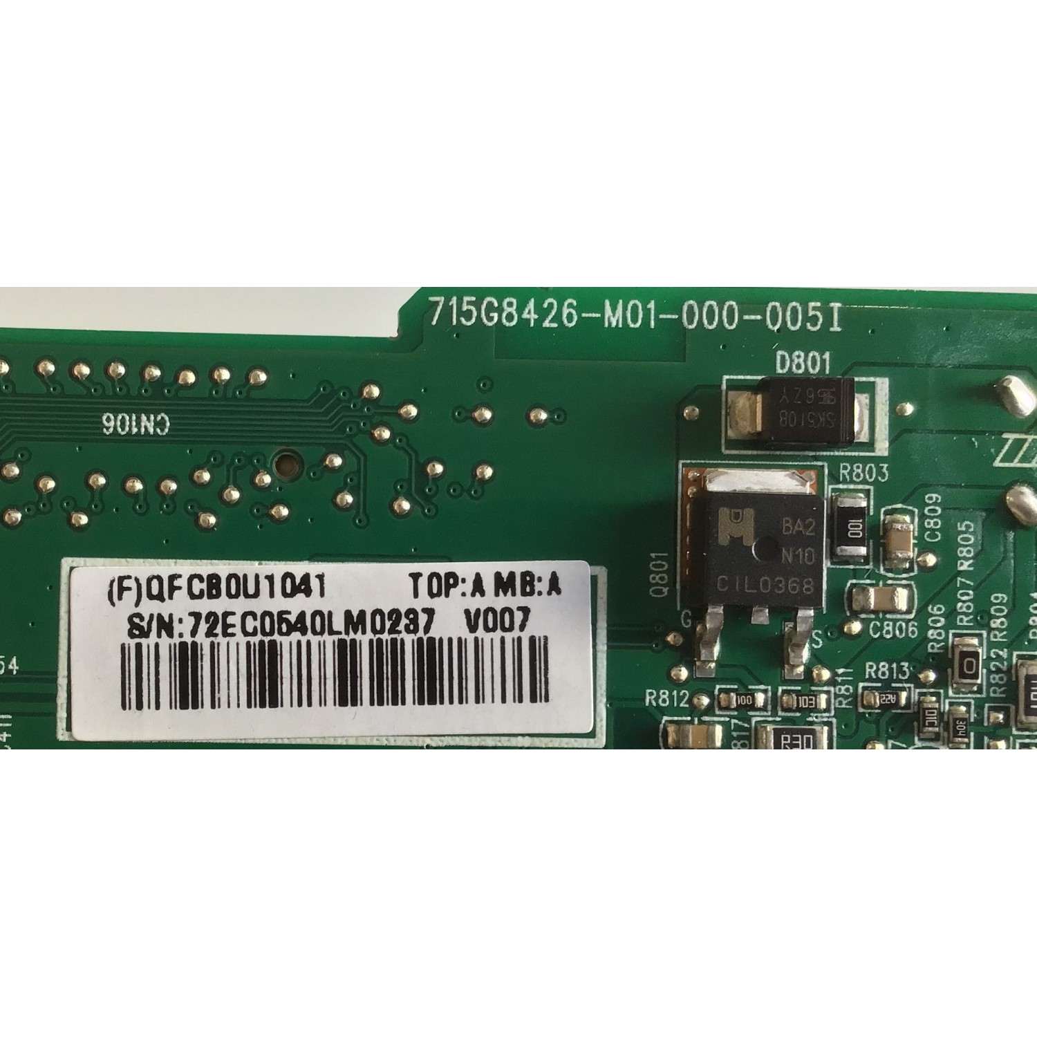 MAIN PARA MONITOR ASUS / QFCB0U1041 / 715G8426-M01-000-005I / (F)QFCB0U1041 / PANEL LM270WF5(S4)(A1) / MODELO VZ279H - Imagen 3