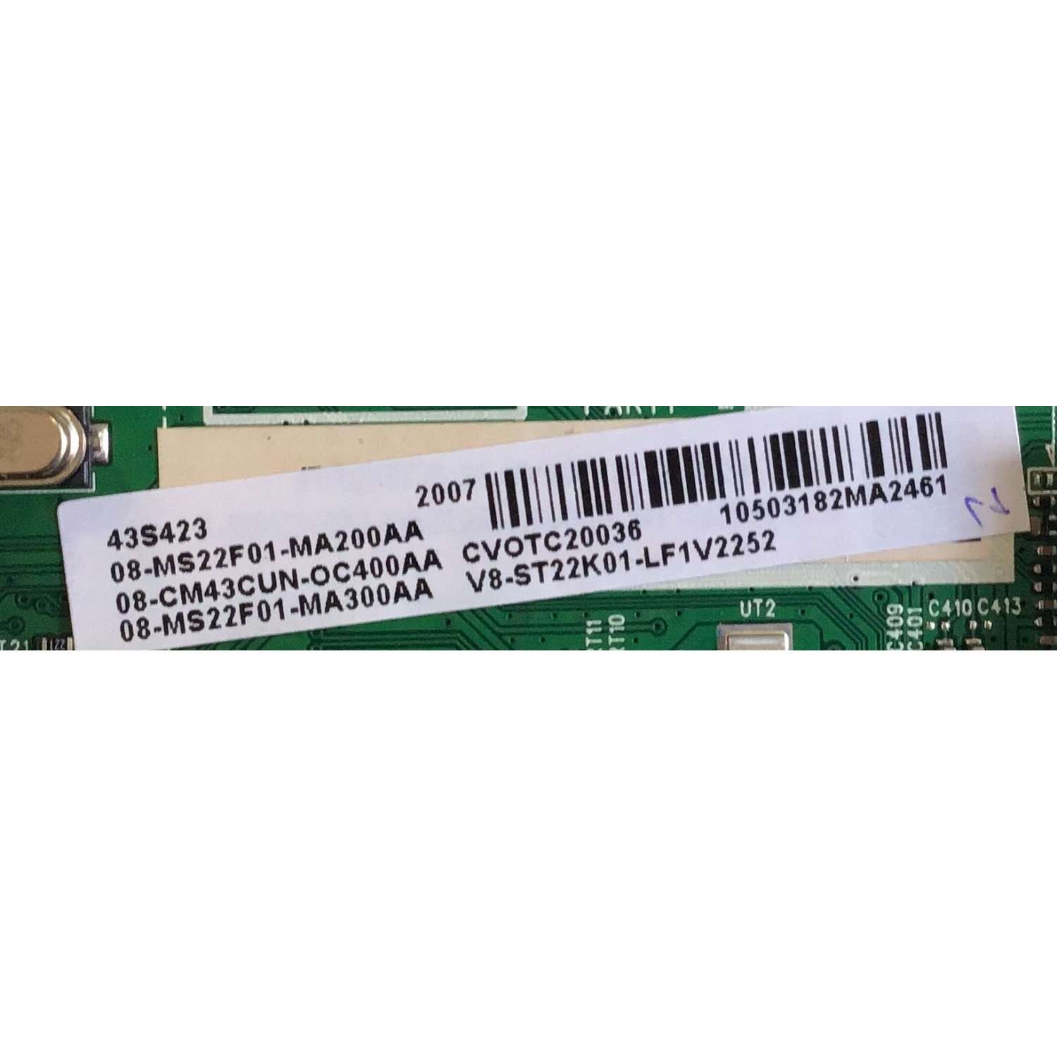 MAIN PARA TV TCL / 08-CM43CUN-OC400AA / 40-MS22F1-MAB2HG / 08-MS22F01-MA200AA / 08-MS22F01-MA300AA / PANEL LVU430NDEL MD9W01 V1 / MODELO 43S423			 - Imagen 2