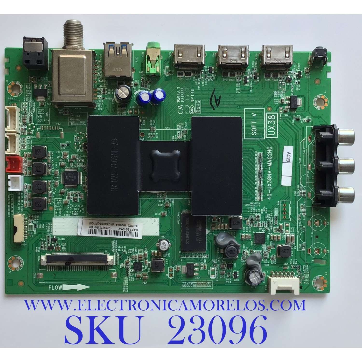 MAIN ORIGINAL PARA TV INSIGNIA / NUMERO DE PARTE T8-UX38001-MA200AA / 40-UX38NA-MAG2HG / V8-UX38001-LF1V207 / PANEL LVF480SSDX E8 V2 / DISPLAY LSC480HN08-G01 / MODELO NS-48DR510NA17	