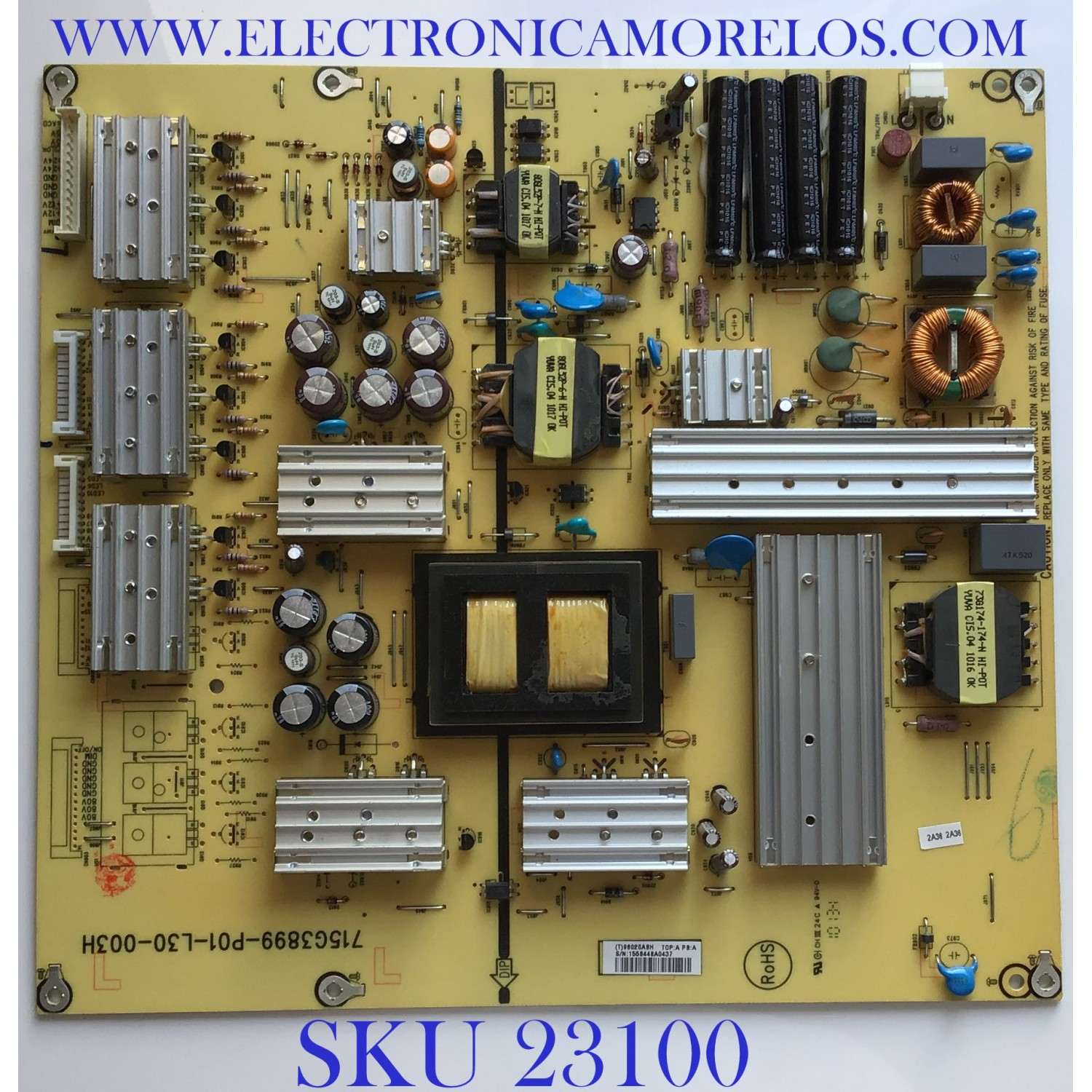 FUENTE DE PODER PARA TV INSIGNIA / ADTV98020ABH / 715G3899-P01-L30-003H / (T)98020ABH / PANEL T420HW07 / MODELO NS-42E570A11