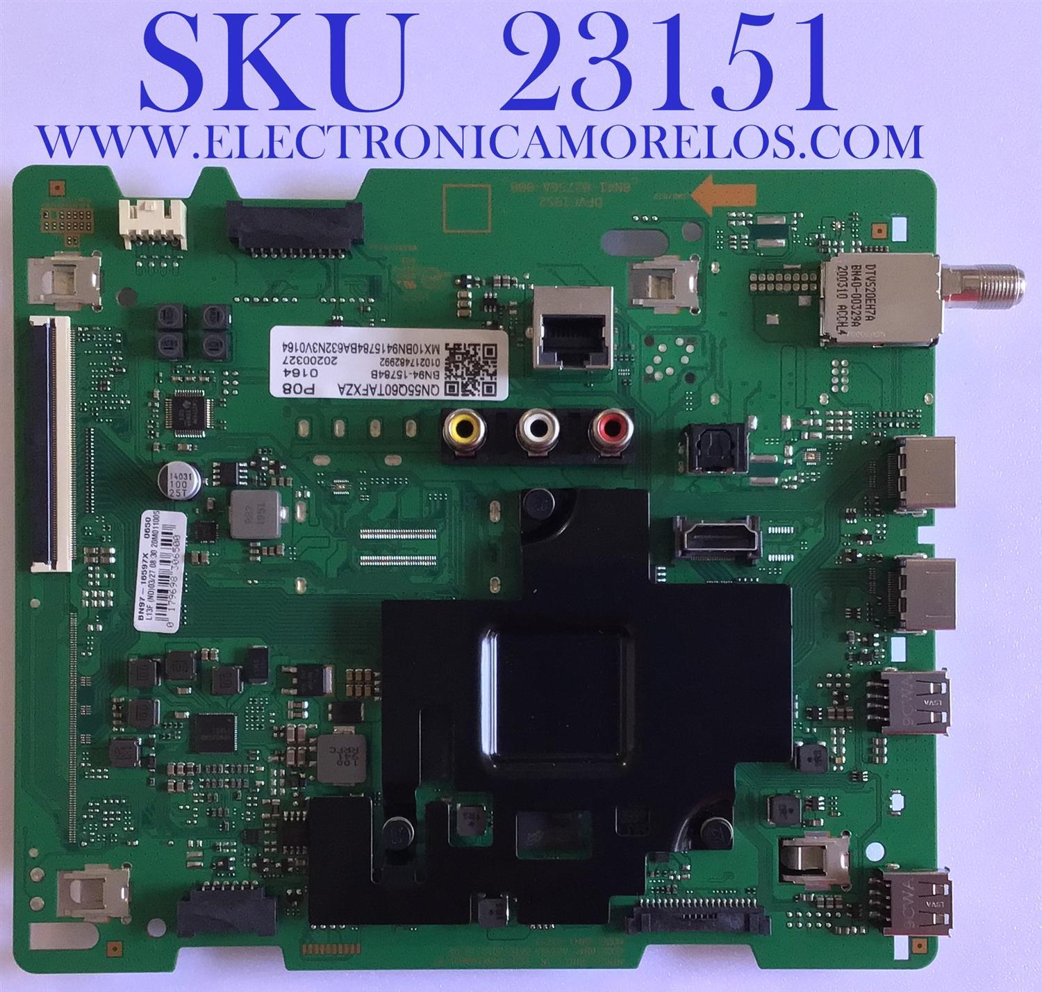 MAIN PARA TV SAMSUNG QLED 4K UHD Smart TV RESOLUCION (3840 x 2160) / BN94-15784B / BN41-02756A / BN97-16597X / PANEL CY-RT055HGHV4H /DISPLAY ST5461D11-4 VER.2.1 / MODELO QN55Q60TAFXZA CD02 /  QN55Q6DTAFXZA CD02