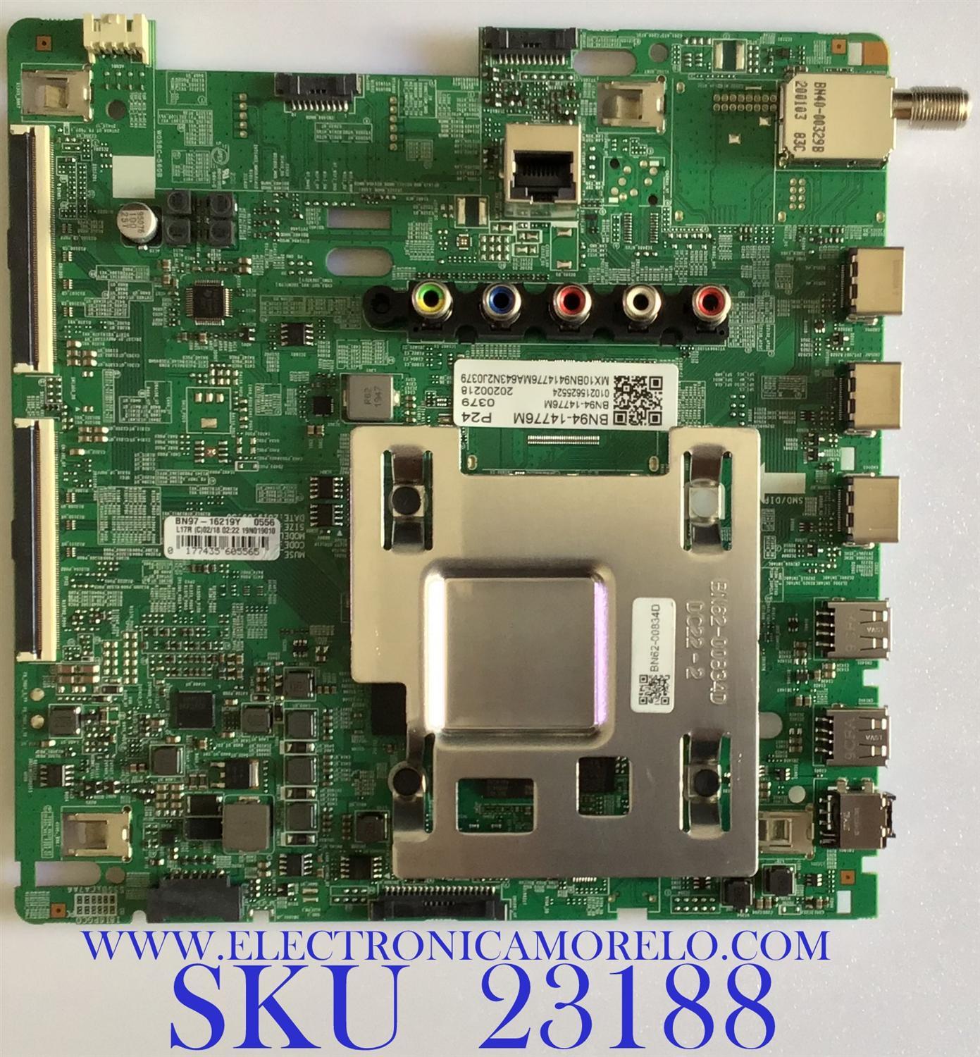 MAIN PARA SMART TV SAMSUNG 4K Ultra HD RESOLUCION (2160p) / BN94-14776M / BN41-02703C / BN97-16219Y / PANEL CY-NN065HGLVDH / MODELO UN65RU740DFXZA FA01
