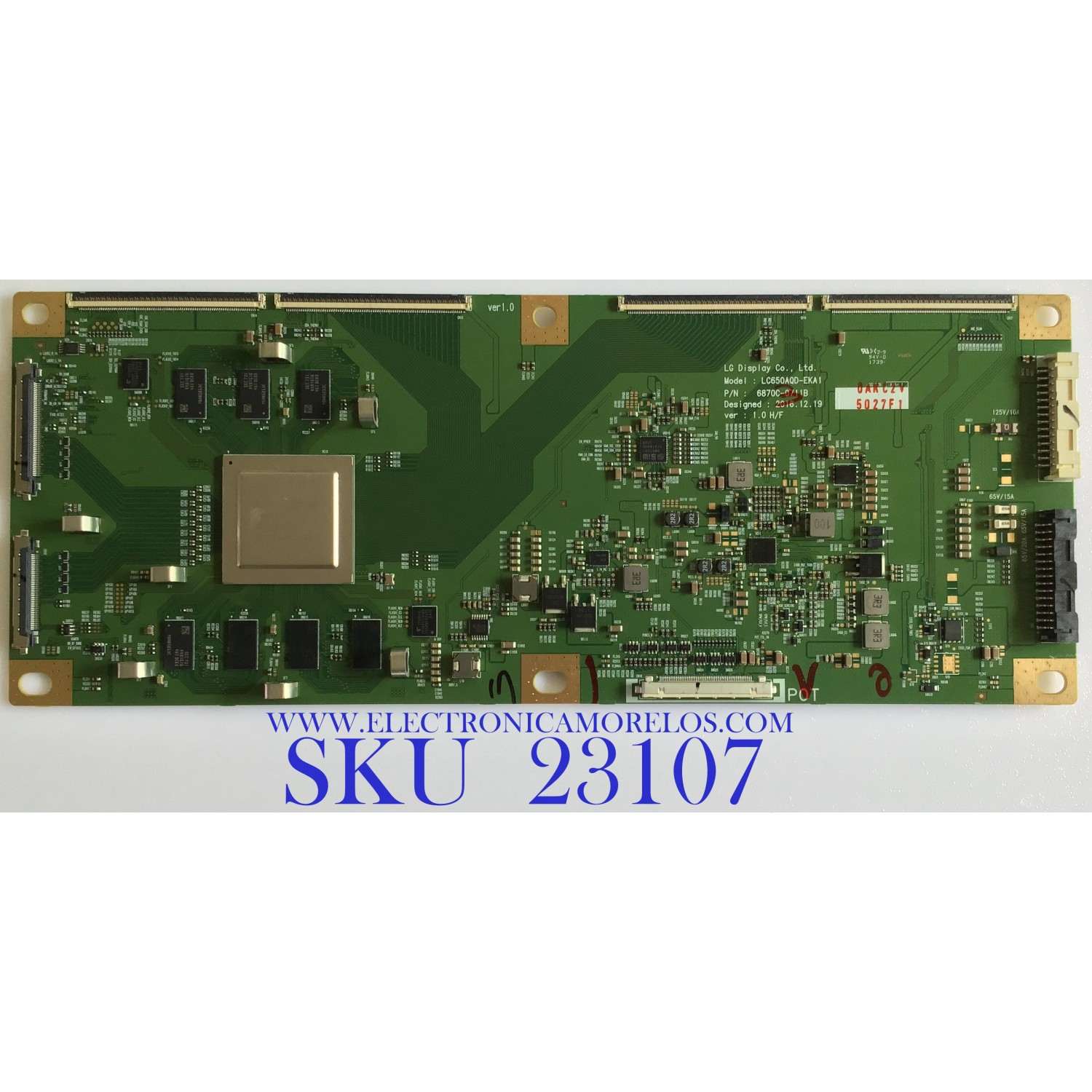 T-CON PARA TV LG OLED / NUMERO DE PARTE 6871L-5027F / 6870C-0711B / LC650AQD-EKA1 / 5027F / PANEL LC650AQD (EK)(A2) / MODELO OLED65B7A / OLED65B7A-U / OLED65B7A-U.BUSYLJR