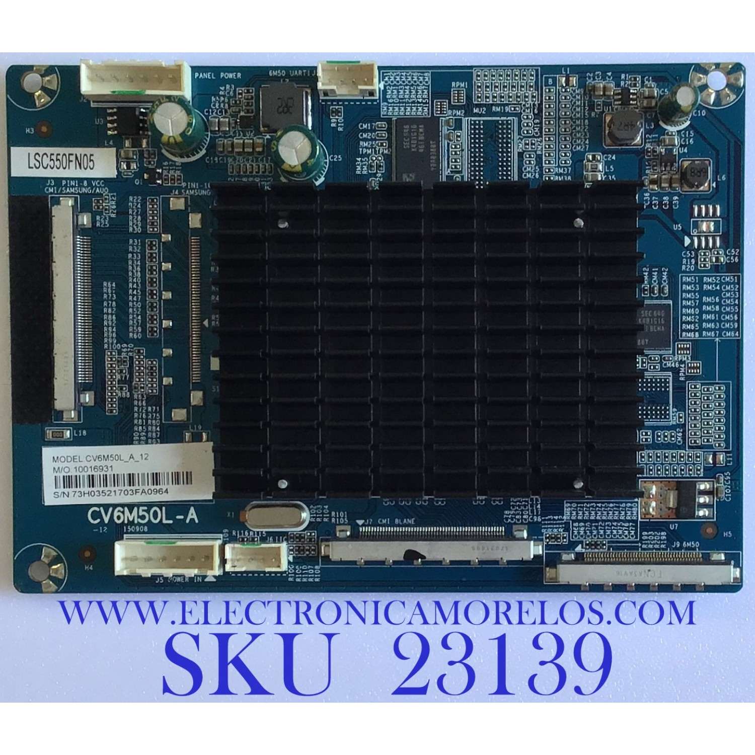 TARJETA INTERFACE PARA TV ELEMENT / E4SFT5517 / CV6M50L-A / 10016931 / 73H0352 / LSC550FN05 / PANEL MD5512YTLU / MODELO E4SFT5517 K7G5M