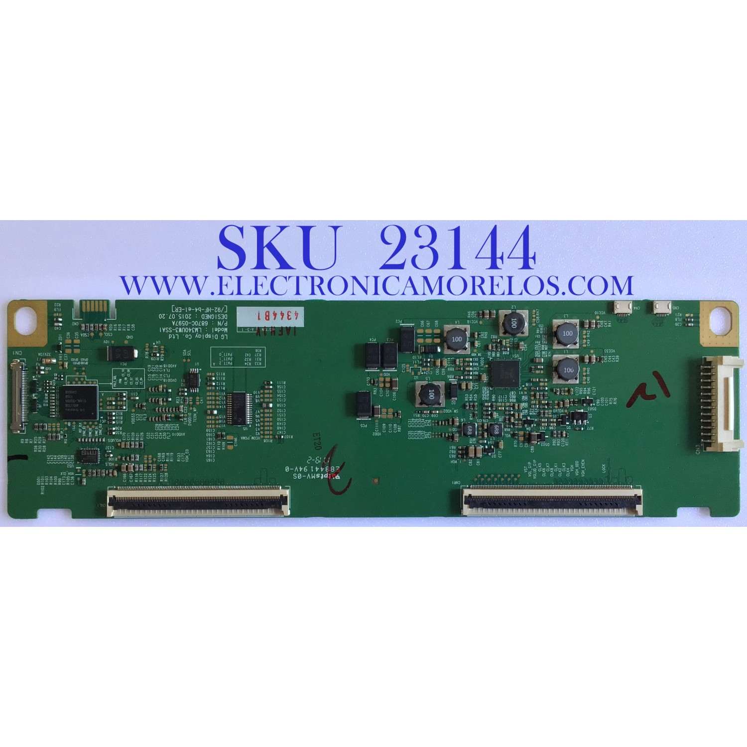 T-CON PARA  MONITOR DELL / 6871L-04344B / 6870C-0597A / 4344B / LM340UW3-SSA1 / PANEL LM340UW3 (SS)(A2) / MODELO U3417WB