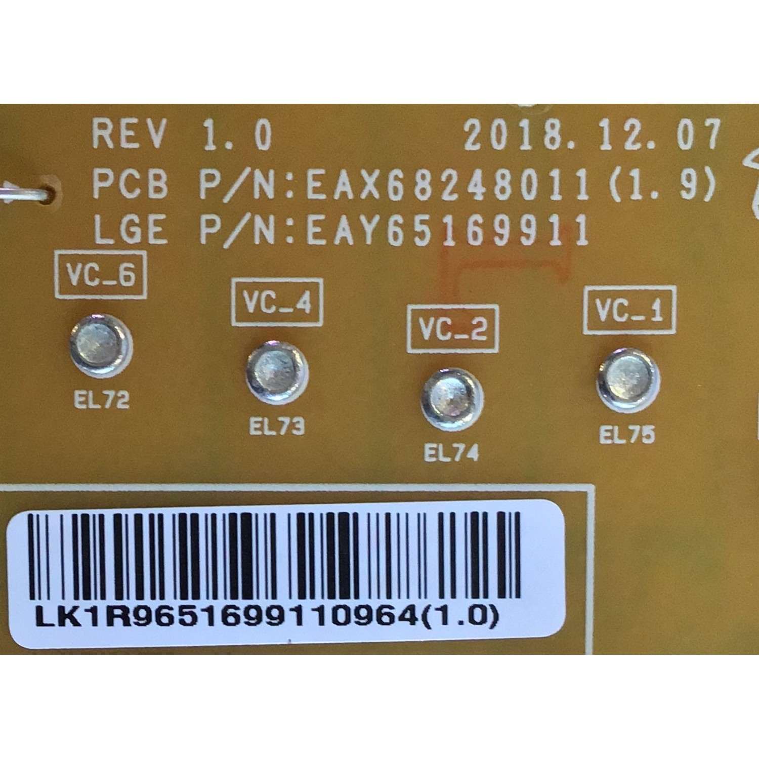 FUENTE DE PODER PARA TV LG / EAY65169911 / EAX68248011(1.9) / 65169911 / PANEL'S NC550EQH-AAHH1 / MODELOS 55SM8600PUA / 55NANO81ANA / 55NANO85UNA.BUSFLOR / 55SM8100AUA.BUSGL0R - Imagen 2
