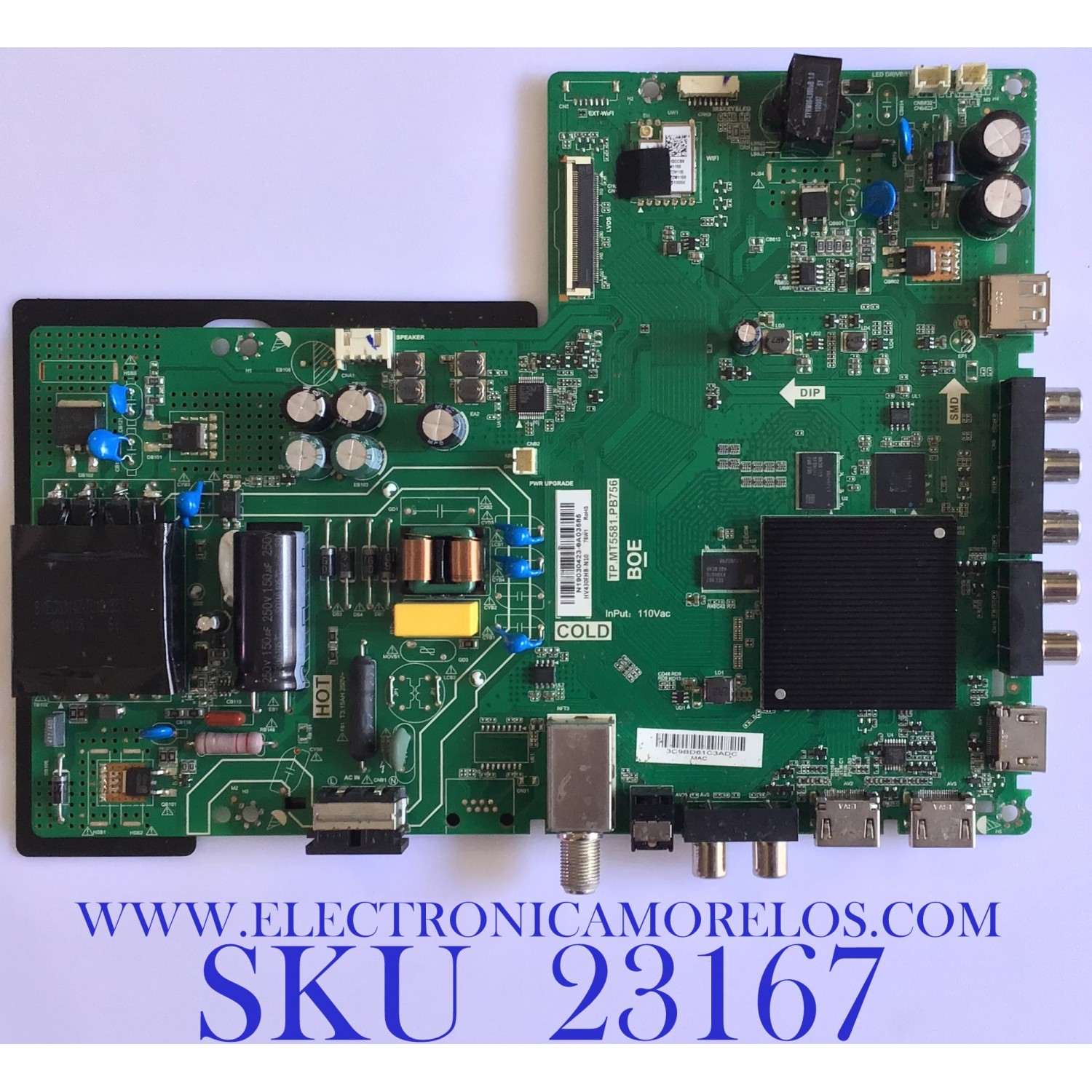 MAIN FUENTE (COMBO) PARA TV VIZIO SMART TV / NUMERO DE PARTE 60101-03237 / TP.MT5581.PB756 / PANEL BOEI430WU1_H / DISPLAY HV430FHB-N10 / MODELO D43FX-F4 / D43FX-F4 LHBFVN / D43FX-F4 LHBFVNBV / D43FX-F4 LHBFVNLV / D43FX-F4 LHBFVNMV
