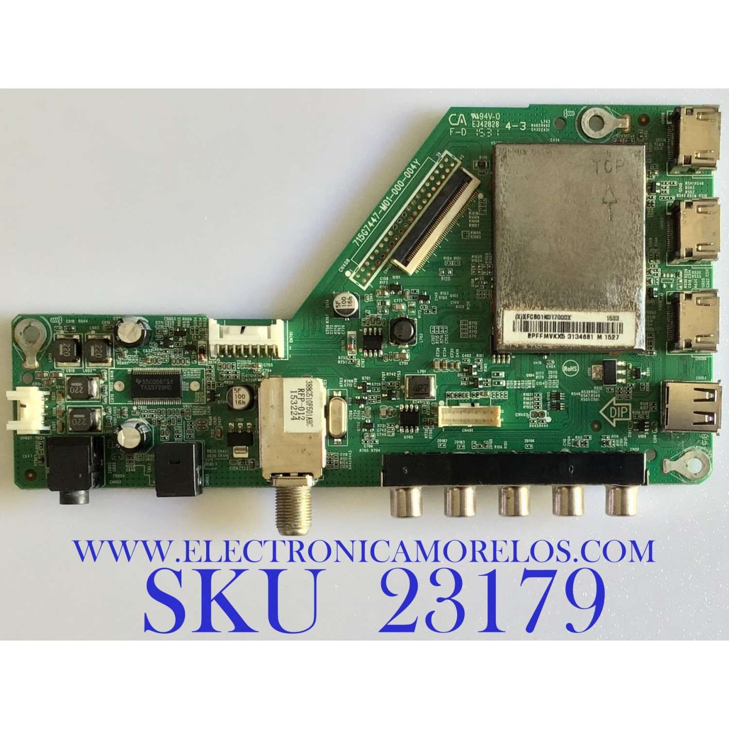 MAIN PARA TV SHARP / 756TXFCB01K0170 / 715G7447-M01-000-004Y / (X)XFCB01K017000X / PANEL TPT315B5-HVN05.A REV:S800B / MODELO LC-32LB370U
