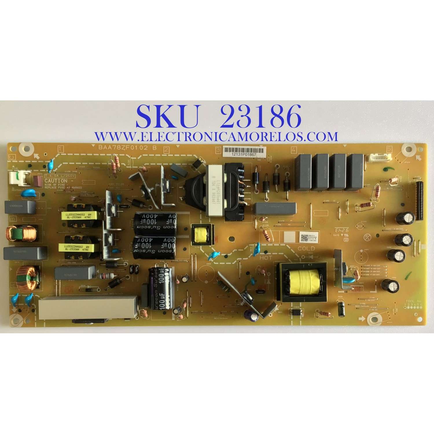 FUENTE DE PODER PARA TV PHILIPS NUMERO DE PARTE  AB780MPWR002 / BAA78ZF0102 B / PANEL HV650QUB-F90 / MODELO 65PFL5504/F7