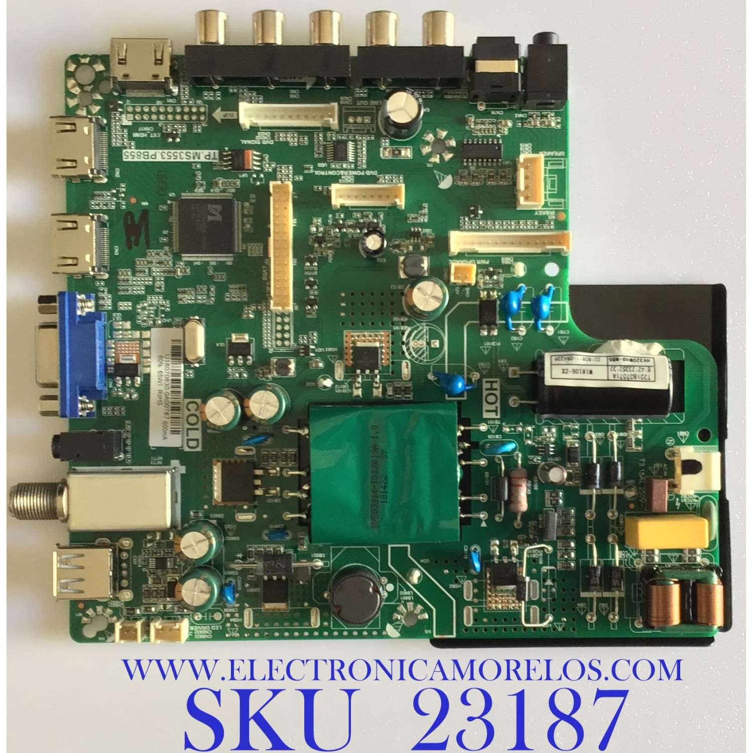 MAIN FUENTE PARA TV WESTINGHOUSE / W18105-ZX / TP.MS3553.PB855 / T201807071A / 8142123352132 / HV32WHB-N85 / PANEL CN320CN725 / MODELO WD32HKB1001 / ESTA TARJETA ES CHINA Y ES UTILIZADA EN DIFERENTES MARCAS Y MODELOS / ENTRAR A DESCRIPCIÓN DEL PRODUCTO
