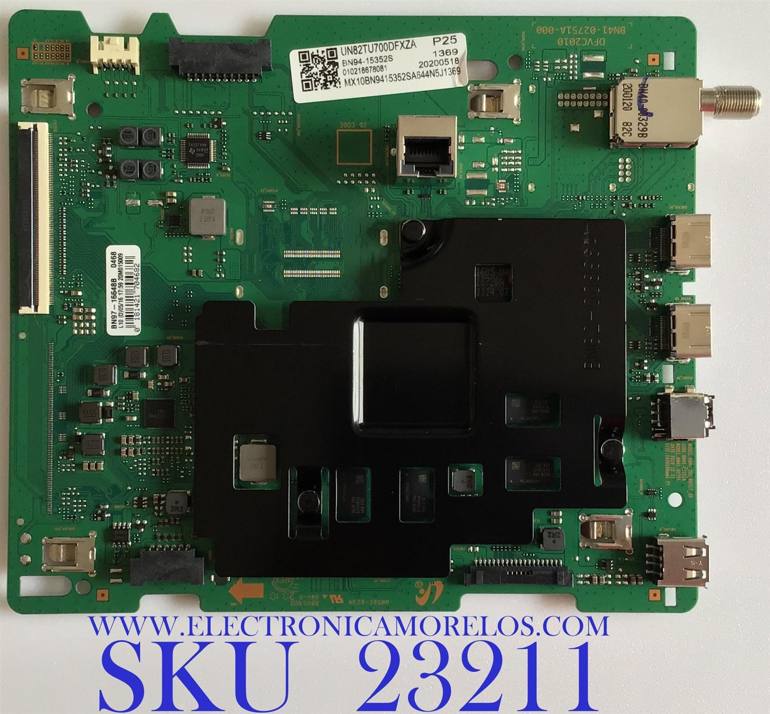MAIN PARA TV SAMSUNG 4K·UHD·HDR / NUMERO DE PARTE BN94-15352S / BN41-02751A / BN97-16648B / PANEL CY-BT082HGLV3H / MODELO UN82TU700 / UN82TU700DFXZA FA01