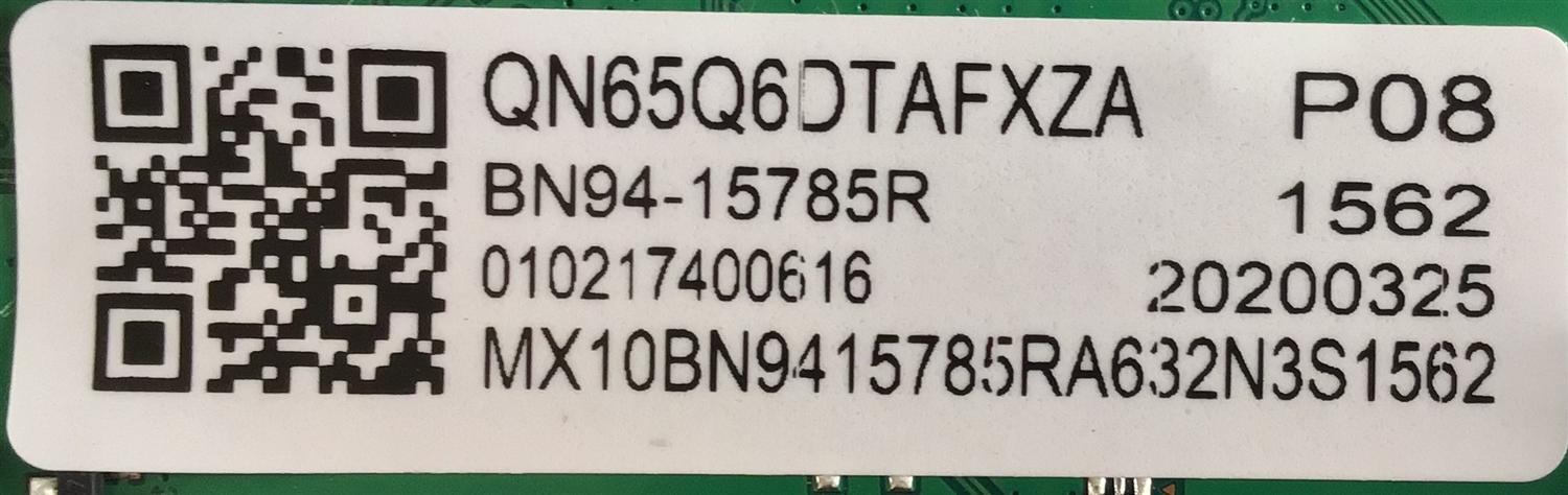 MAIN PARA SMART TV SAMSUNG 4K RESOLUCION (3840 x 2160) / BN94-15785R / BN41-02756A / BN97-16597R / PANEL CY-RT065HGAV4H / DISPLAY BN96-50242A / T650QVN08.C / MODELOS  QN65Q60TAFXZA AD02 / QN65Q6DTAFXZA AD02 / QN65Q60TBFXZA AD02 - Imagen 4