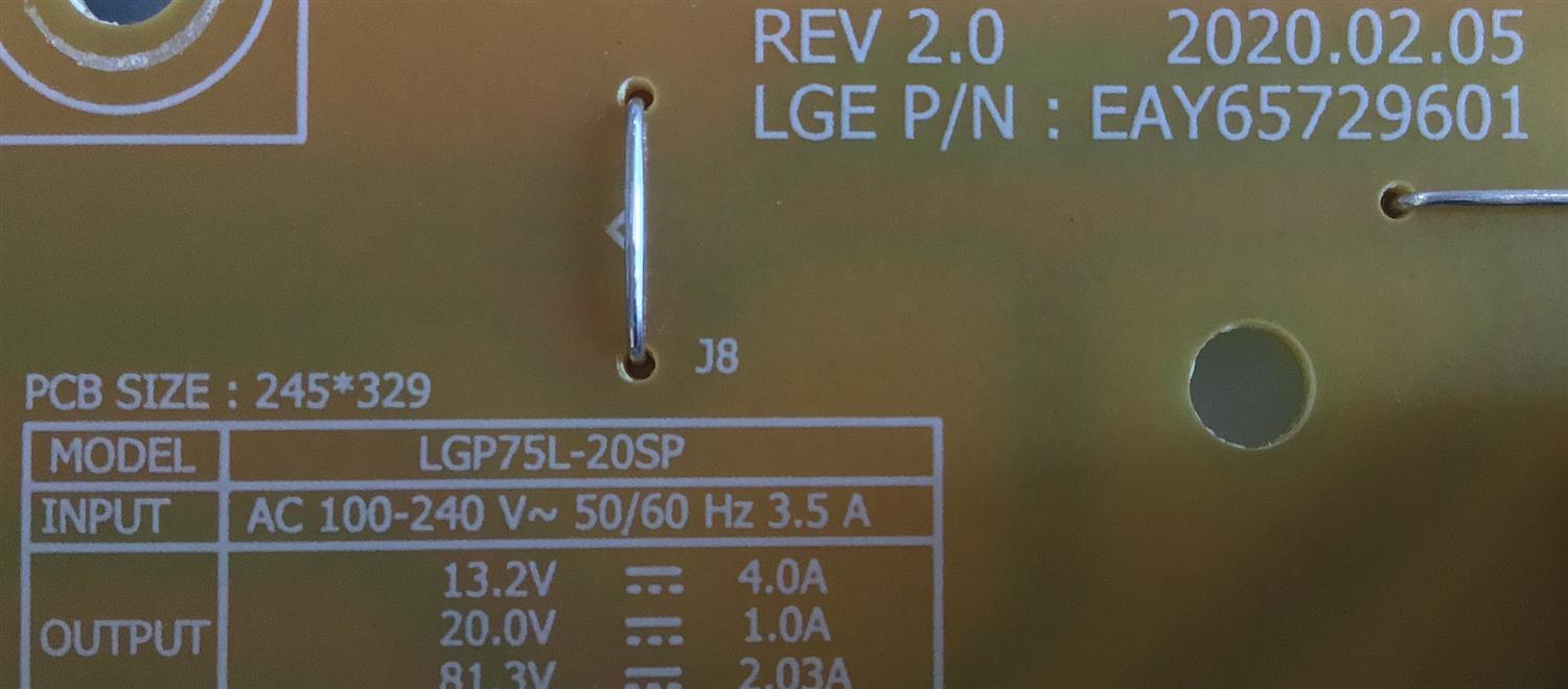 FUENTE DE PODER PARA SMART TV LG / NUMERO DE PARTE EAY65729601 / LGP75L-20SP / 65729601 / PANEL NC750DQB-AAJH1 / MODELOS 75NANO91ANA / 75NANO90UNA / 75NANO91ANA.BUSWLJR / 75NANO90UNA.BUSWLJR / 75NAN091ANA / 75NAN090UNA - Imagen 3