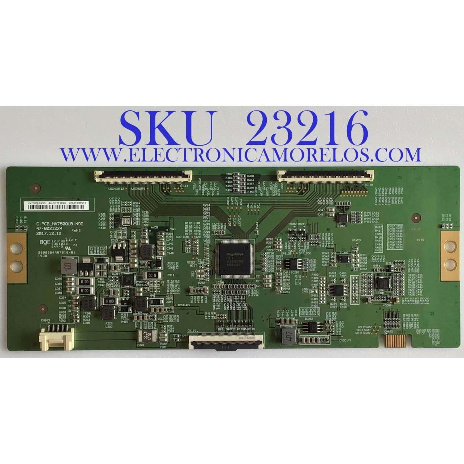 T-CON PARA TV VIZIO 4K UHD HDR SMART TV / NUMERO DE PARTE 44-9771389O / 44-97713890 / 47-6021224 / C-PCB_HV750QUB-N9D / PANEL´S BOEI750WQ1 / BOEI750WQ-H / DISPLAY HV750QUB-N9D / MODELOS V755-H4 / V755-G4 / V755-H4 LBNFB4 / V755-G4 LBNFQQ