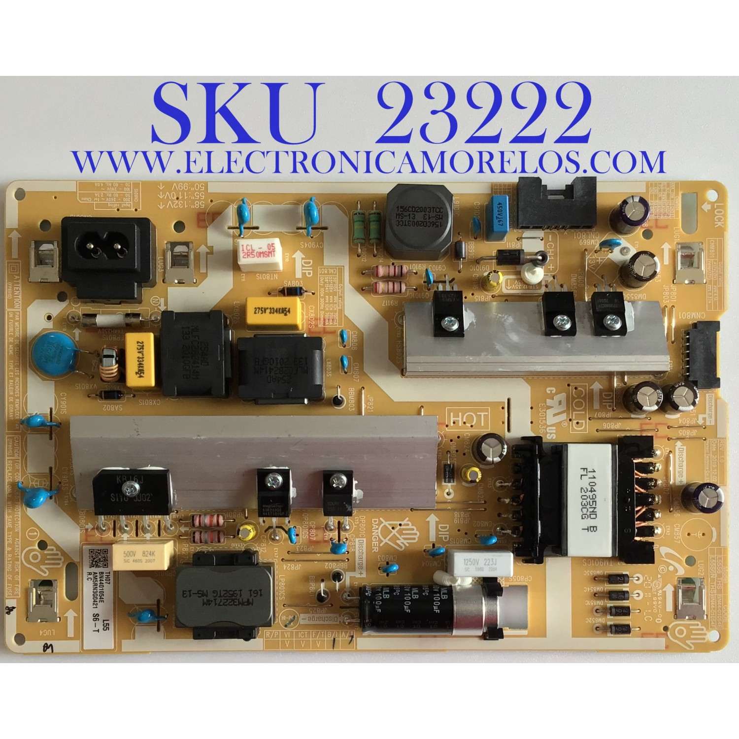 FUENTE DE PODER PARA TV SAMSUNG / NUMERO DE PARTE BN44-01054E / L55S6_THS / BN4401054E / MODELOS UN50TU8000 / UN50TU8000FXZA / UN55TU8000 / UN55TU8000FXZA / UN58TU7000FXZA XA07