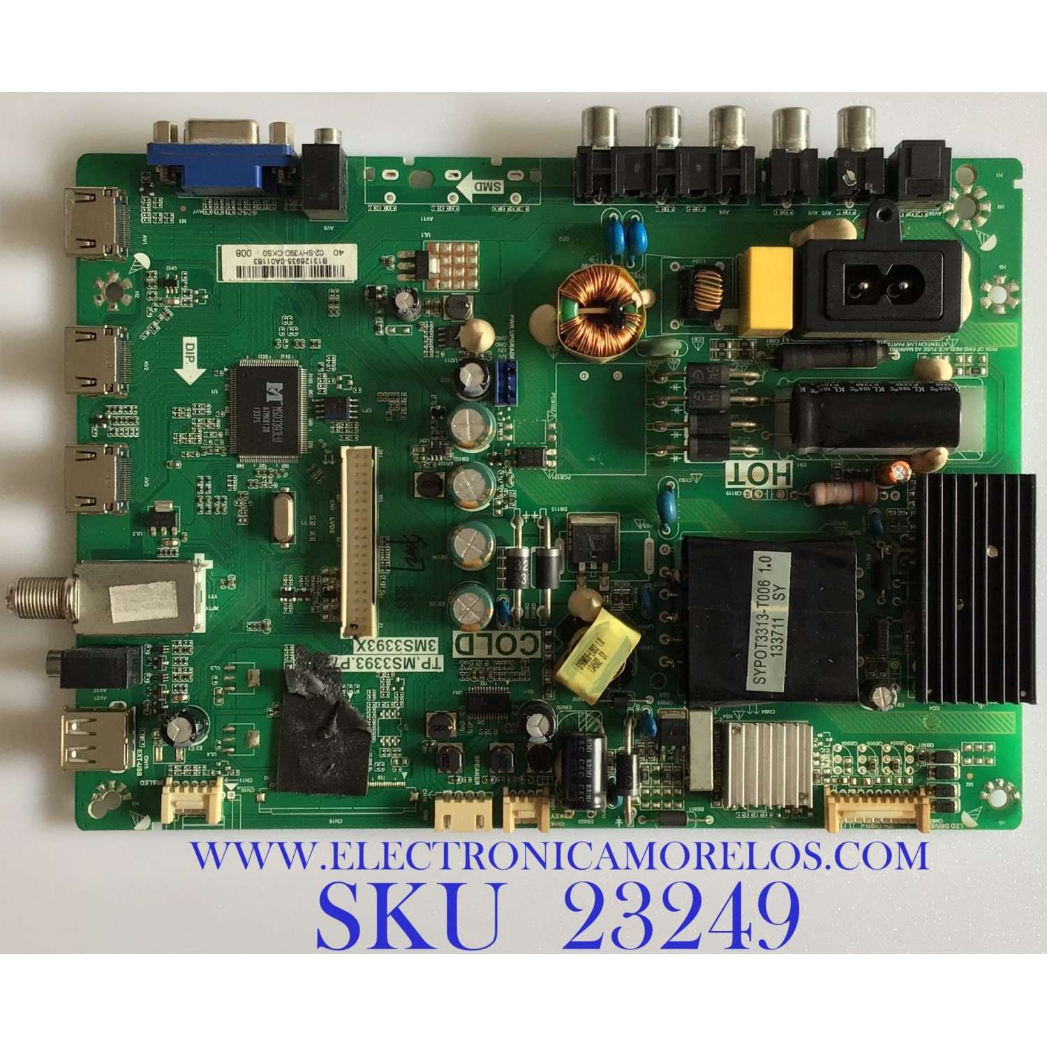 MAIN FUENTE PARA TV SANYO / FVD4064 / TP.MS3393.P77 / 02-SHY39D-CKS0 / 3MS3393X / B13126935 / P40D64-01 / PANEL LVF400SSDX E4 V3 / MODELO FVD4064
