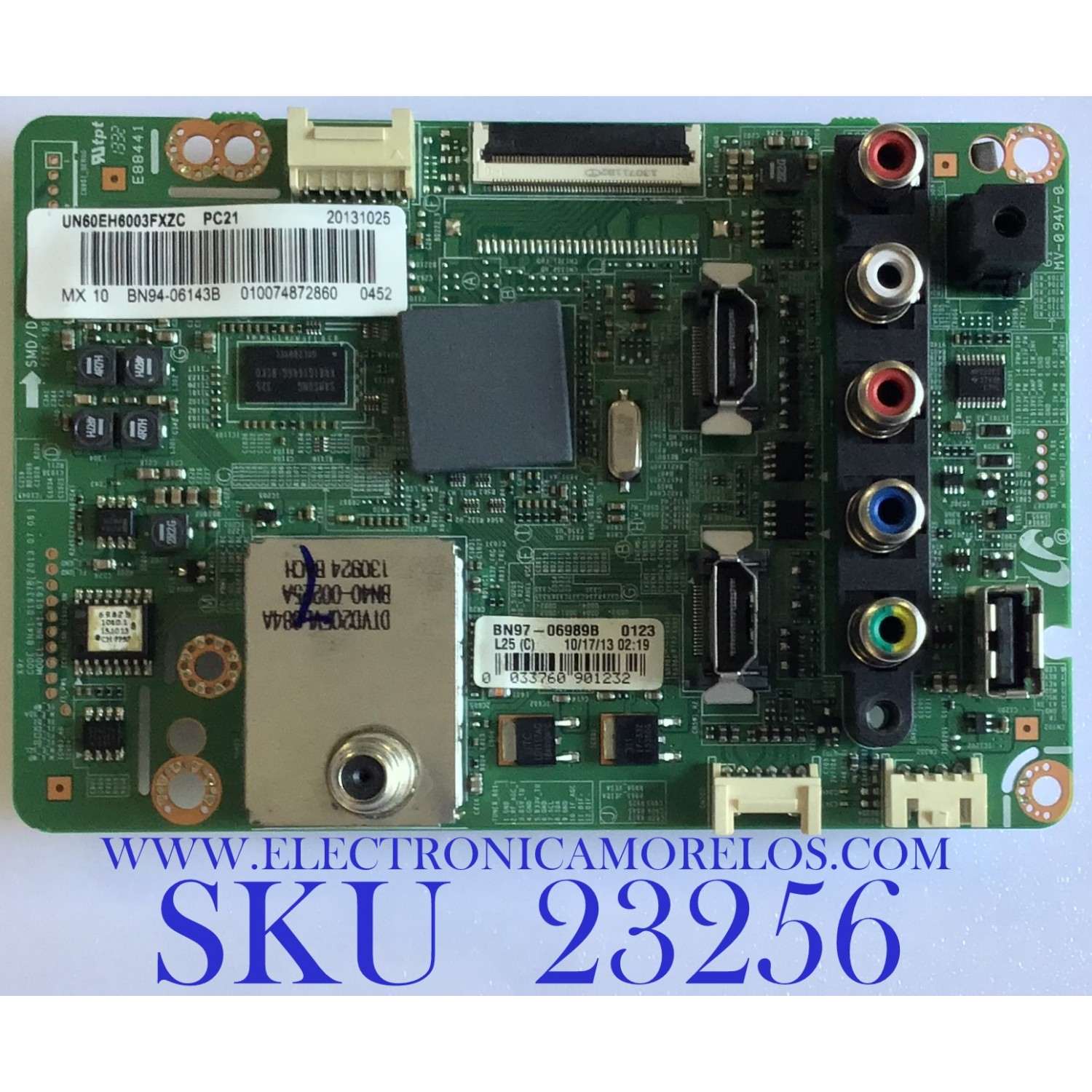 MAIN PARA TV SAMSUNG / BN94-06143B / BN41-01937B / BN97-06989B / SUSTITUTA BN94-06143A / PANEL CY-DE600CGSV2V / MODELOS UN60EH6003FXZA HH01 / UN60EH6003FXZC