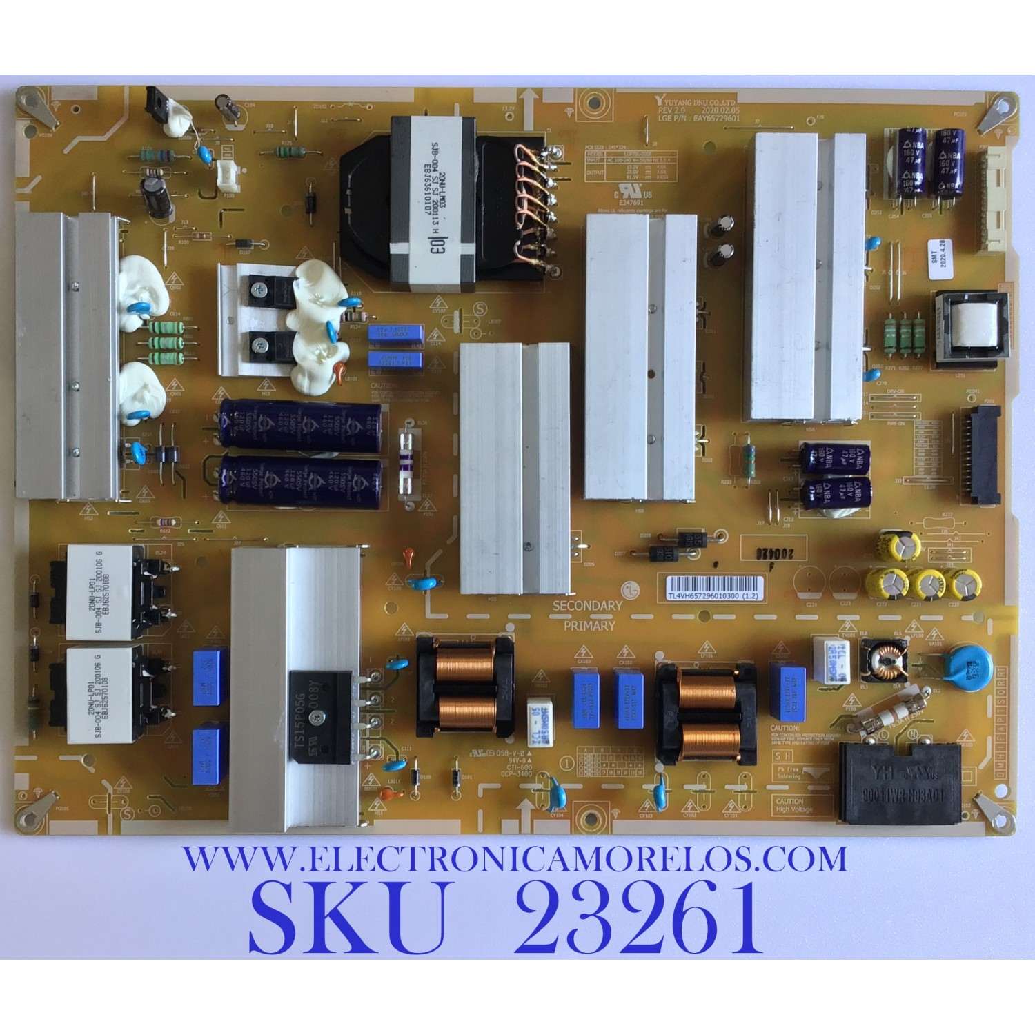 FUENTE DE PODER PARA SMART TV LG / NUMERO DE PARTE EAY65729601 / LGP75L-20SP / 65729601 / PANEL NC750DQB-AAJH1 / MODELOS 75NANO91ANA / 75NANO90UNA / 75NANO91ANA.BUSWLJR / 75NANO90UNA.BUSWLJR / 75NAN091ANA / 75NAN090UNA