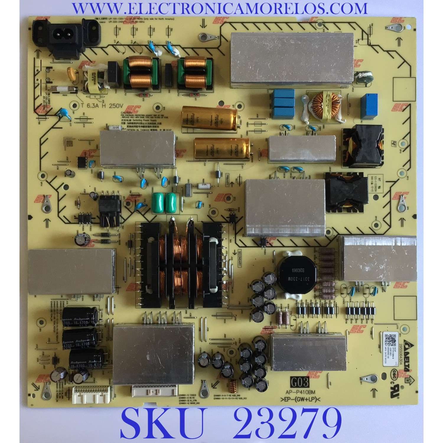 FUENTE DE PODER PARA TV SONY / NUMERO DE PARTE 1-006-109-21 / AP-P410BM / 100610921 / 2955064304 / AP-P410BM B / PARTE SUSTITUTA 1-006-109-22 / 100610922 / PANEL YDAF075DNN01 / MODELOS XBR-75X950H / XBR75X950H / KD-85X91J / KD85X91J