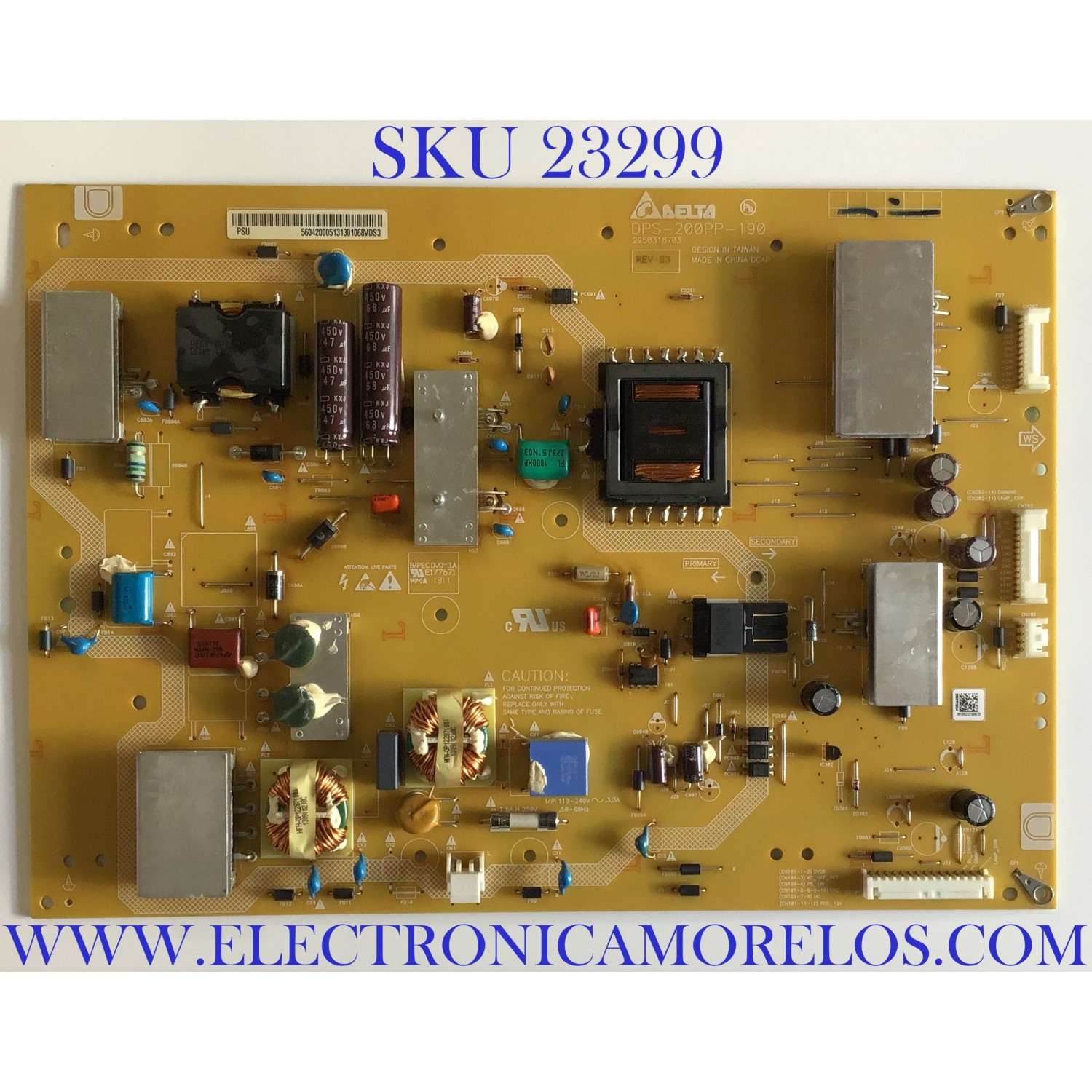 FUENTE DE PODER PARA TV VIZIO / 56.04200.051 / DPS-200PP-190 / 5604200051 / 2950318703 / PANEL T650HVJ02.1 / MODELO M651D-A2R LWJAOFDP