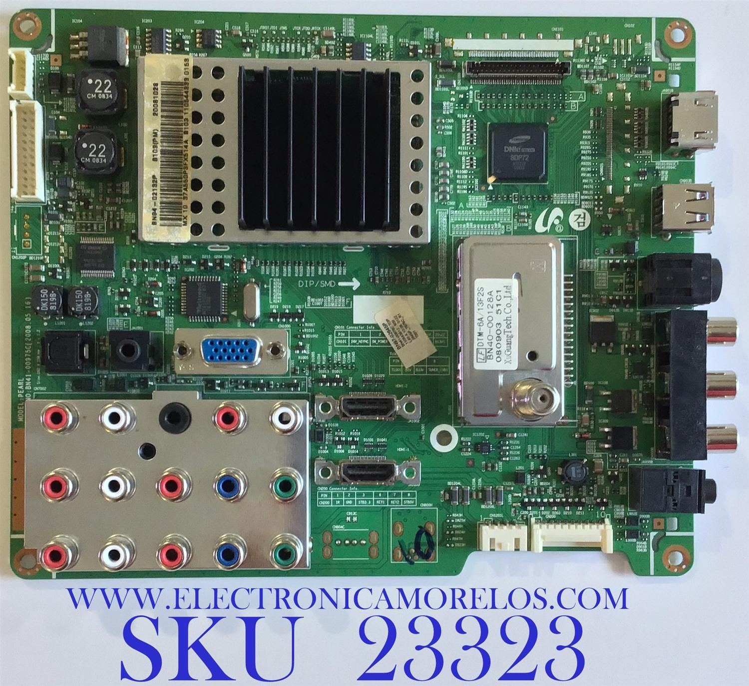 MAIN PARA TV SAMSUNG / BN94-02132P / BN41-00975C / BN97-02645P / PANEL T370HW02 V.4 / MODELO LN37A550P3FXZA / PARTES SUSTITUTAS BN94-01628G / BN94-01628S / BN94-01723G / BN96-09541A