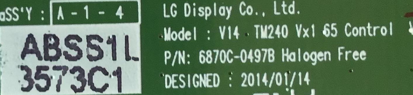 T-CON PARA TV SONY / 6871L-3573C / 6970C-0497B / 3573C / PANEL LC650EUF(FG)(F1) / MODELO KDL-65W950B - Imagen 2