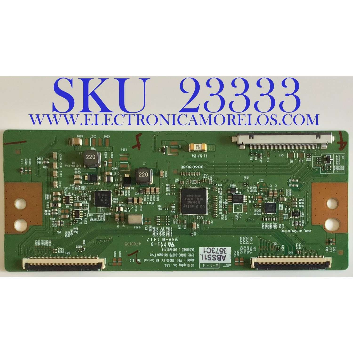 T-CON PARA TV SONY / 6871L-3573C / 6970C-0497B / 3573C / PANEL LC650EUF(FG)(F1) / MODELO KDL-65W950B