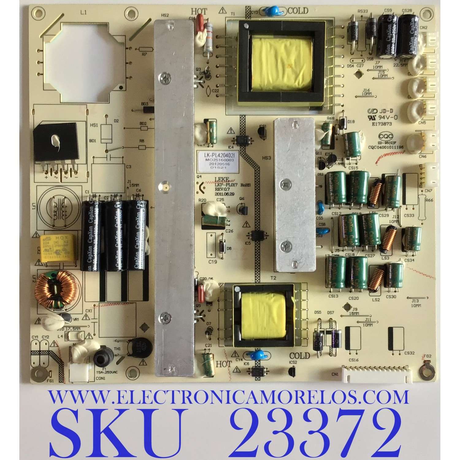 MAIN PARA TV PROSCAN / 1204H0528A / CV318H-X / 1.80.00.02103 / 100808804H / 20120518X008081 / PANEL T370HW04 V.1 / MODELO PLED3792A