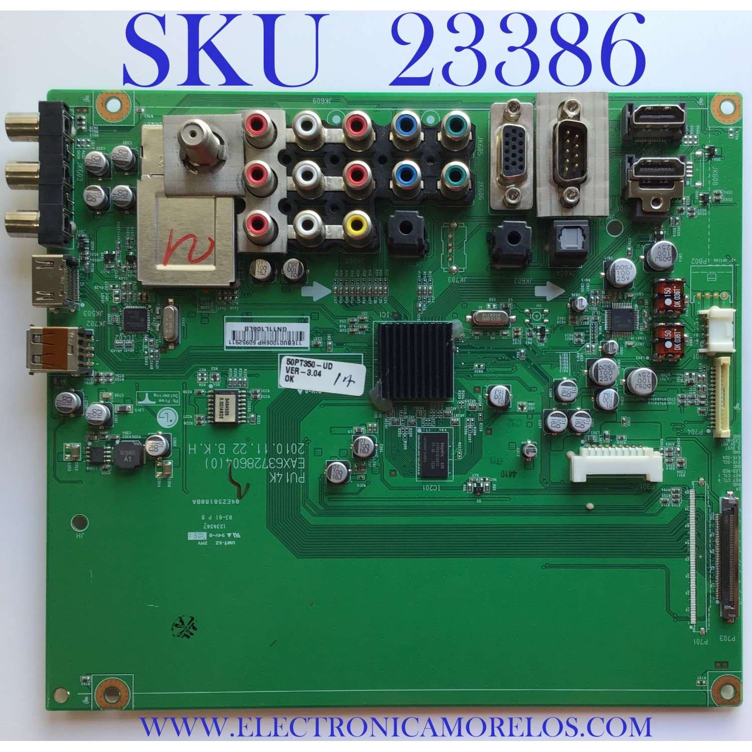 MAIN PARA TV LG / 60952911 / EAX63728604(0) / 50PT350-UD / PANEL PDP50T3 / MODELO 50PT350-UD.AUSLLJR