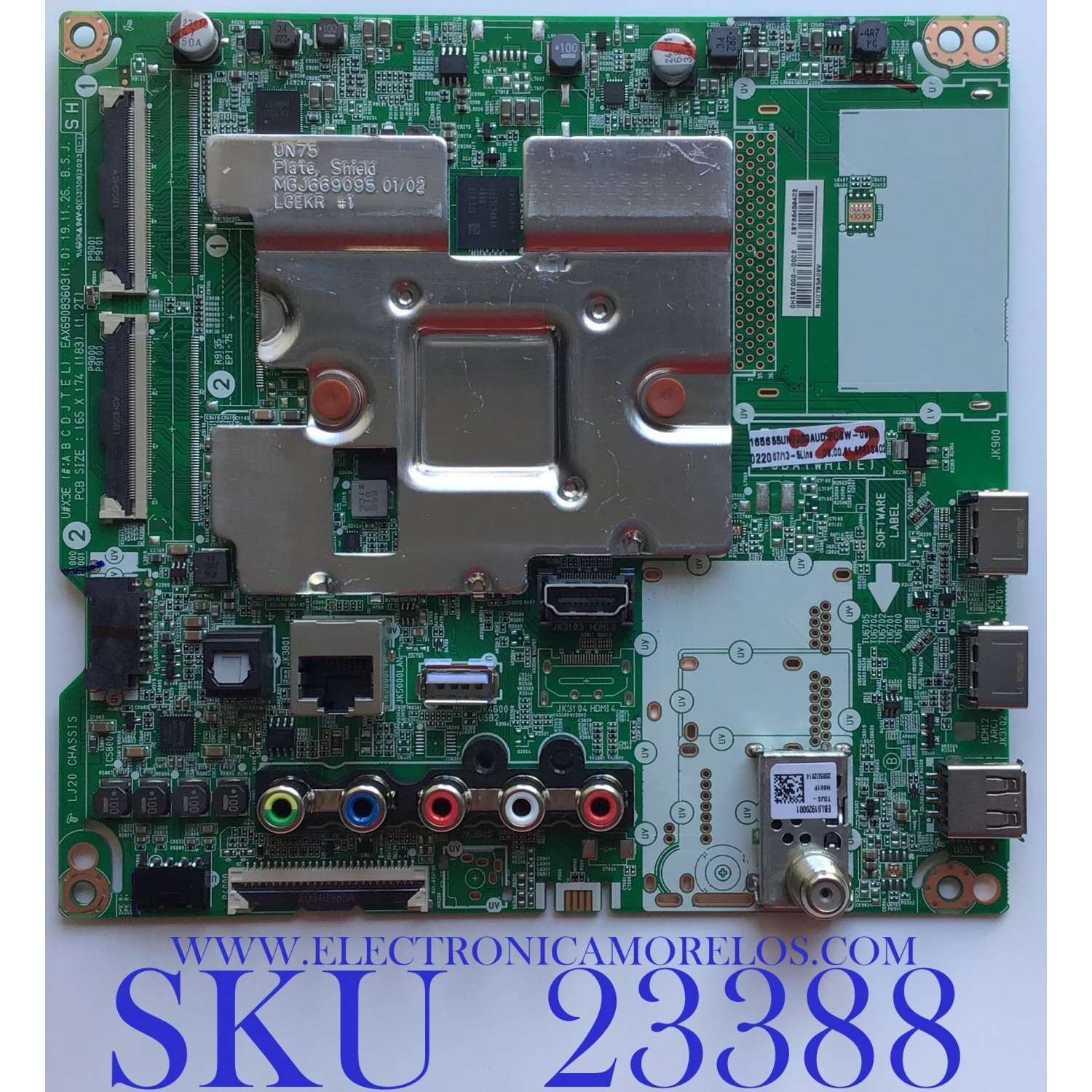 MAIN PARA TV LG 4K·UHD·HDR ((SMART TV)) / NUMERO DE PARTE EBT66458402 / EAX69083603(1.0) / EAX69083603 / 66458402 / PANEL NC550DQG-AAHX3 / MODELO 55UN7300AUD / 55UN7300AUD.BUSWLKR
