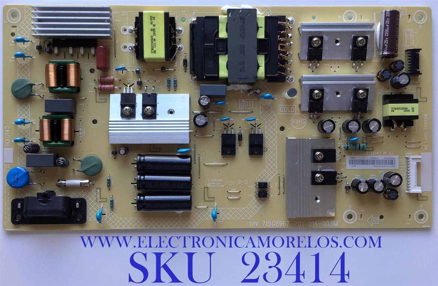 FUENTE DE PODER PARA TV INSIGNIA / NUMERO DE PARTE PLTVJW321XXGE / 715G8967-P01-014-003M / (X)PLTVJW321XXGE / PANEL´S TPT550U2-D132.L REV:S21B / TPT550U1-QVN05.U REV:S57B1AY / MODELO NS-55DF710NA21 / NS-55F301NA22