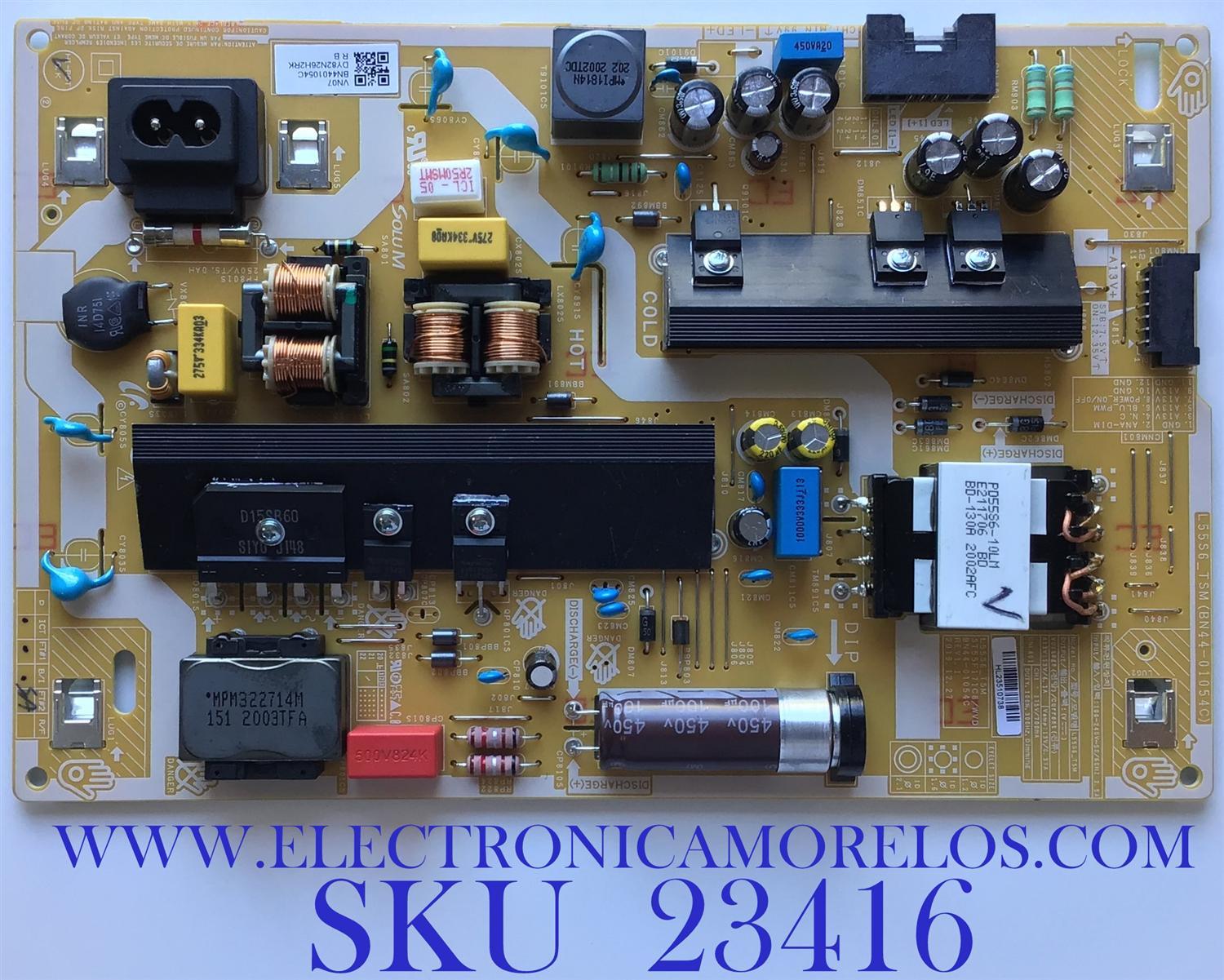 FUENTE DE PODER PARA TV SAMSUNG / NUMERO DE PARTE BN4401054C / L55S6_TSM / BN44-01054C / ST55F171C8/WVD / PANEL CY-BT055 / CY-BT058 / MODELOS UN50TU8000 / UN55TU700D / UN55TU7000 / UN58TU700D / UN58TU7000 / UN60TU7000 / MAS MODELOS EN DESCRIPCIÓN
