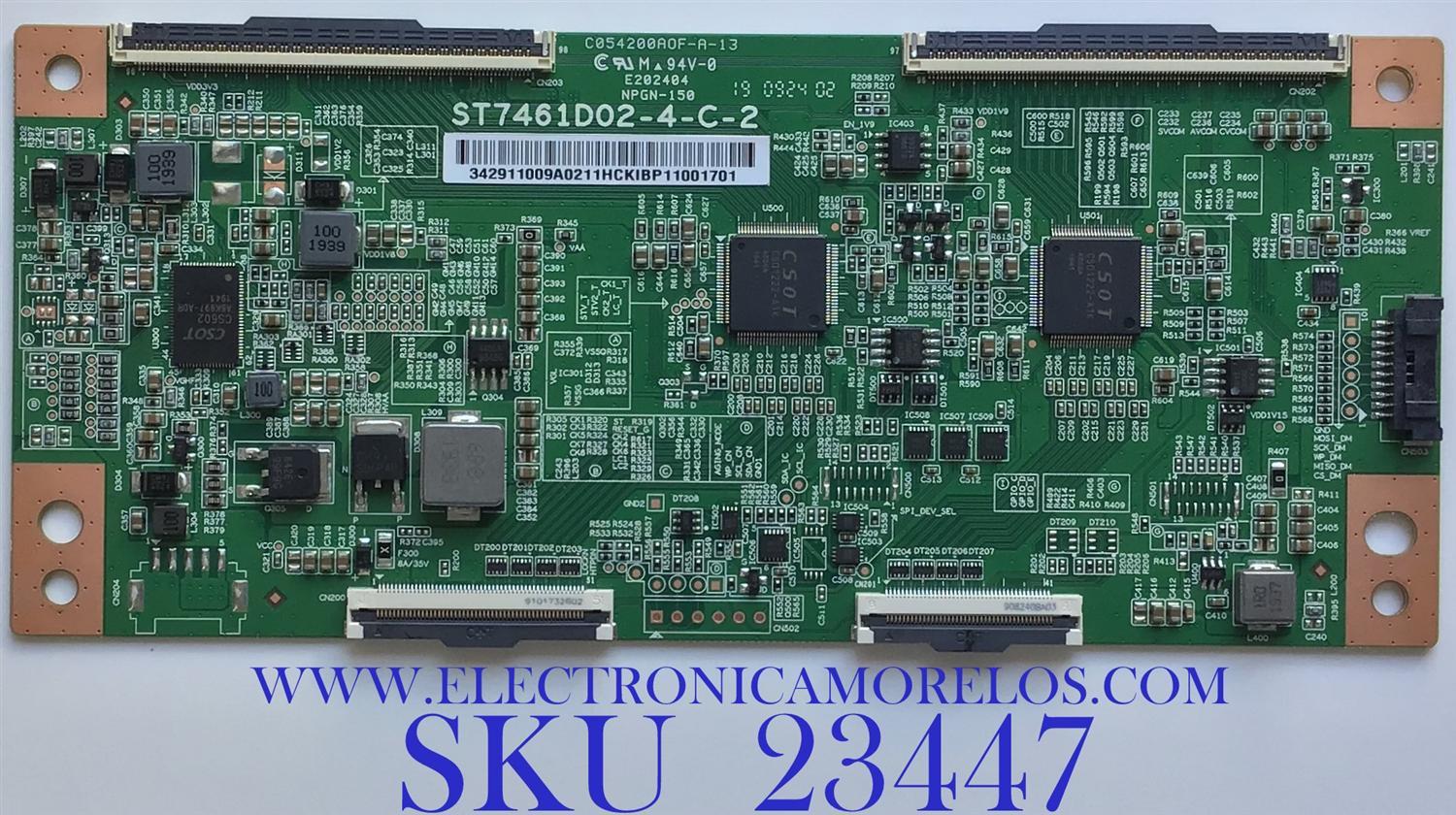 T-CON PARA TV TCL / 4T-TCN750-SS03 / ST7461D02-4-C-2 / 342911009A0211 / PANEL LVU750NDBL CD9W05 / MODELO 75R615