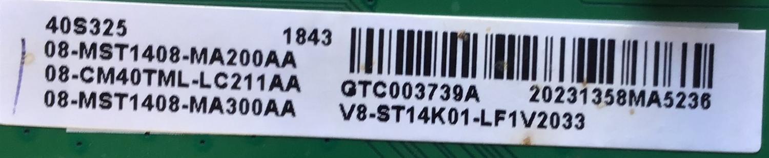 MAIN PARA SMART TV TCL FHD ROKU SMART TV / 08-MST1408-MA200AA / 40-MS14FA-MAA2HG / 08-CM40TML-LC211AA / PANEL LVF395NDEL MD9W06 / MODELOS 40S325LACA / 40S305LBCA / 40S325 / 40S325LAAA / 40S325TAAA / 40S325TACA / 40S325TABA / 40S325MACA - Imagen 3
